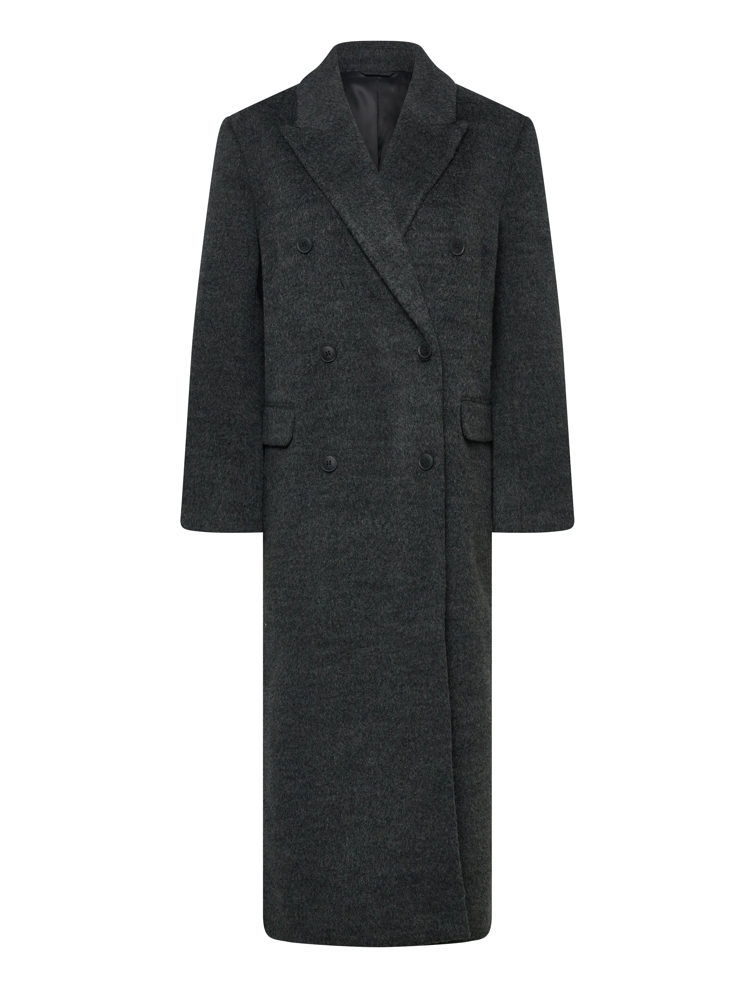 Weekday Logan Wool Blend Hairy Coat - Vinterjakker - GREY MELANGE DARK / grey