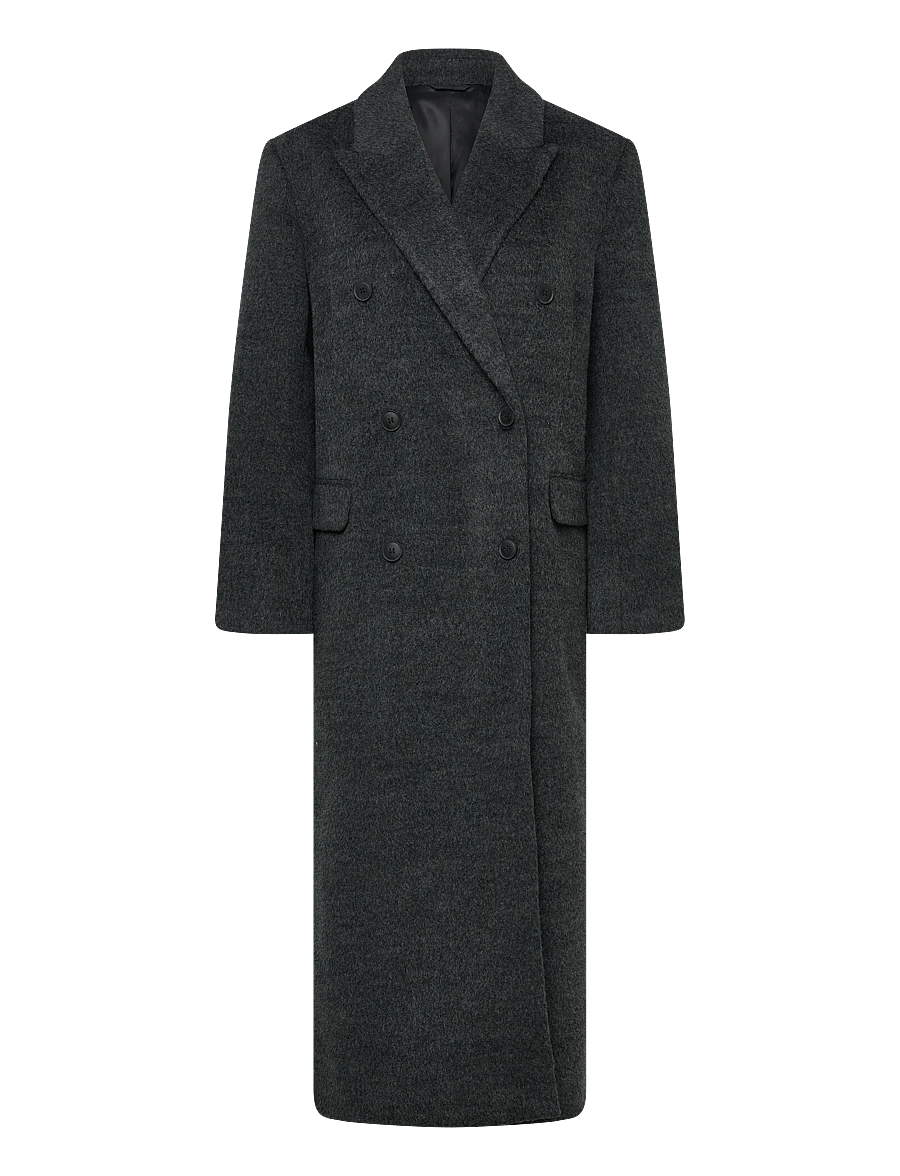 Weekday - Logan Wool Blend Hairy Coat - winterjacken - grey melange dark - 0