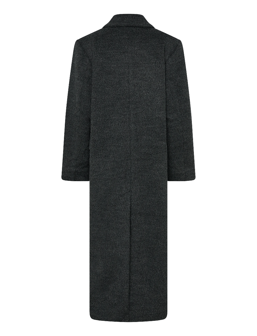 Weekday - Logan Wool Blend Hairy Coat - winterjacken - grey melange dark - 1