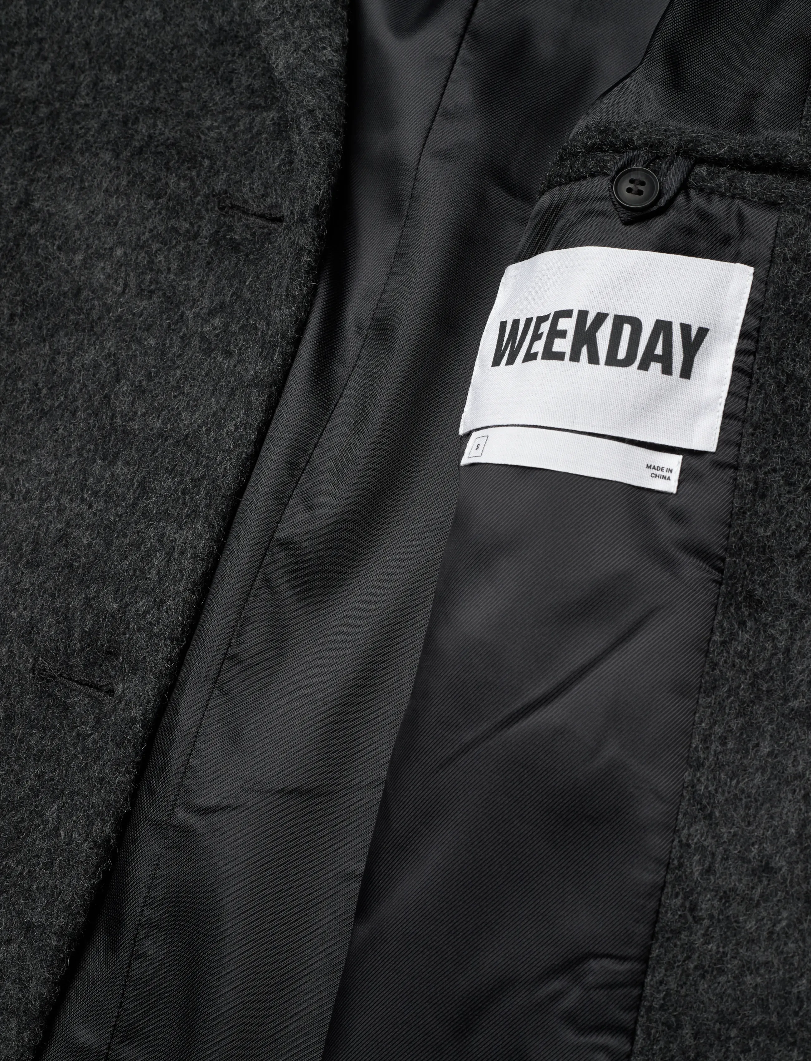 Weekday - Logan Wool Blend Hairy Coat - Úlpur - grey melange dark - 2