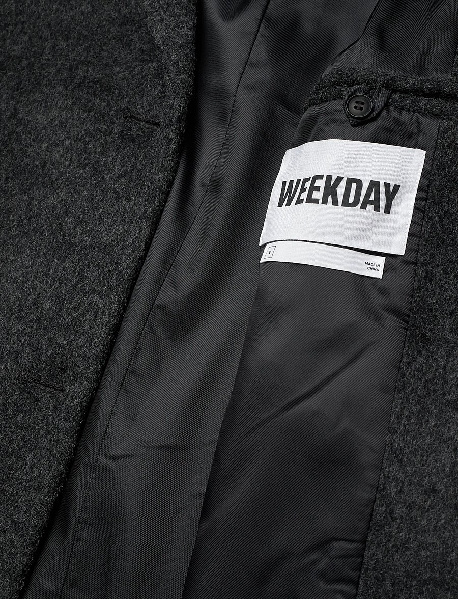 Weekday - Logan Wool Blend Hairy Coat - winterjacken - grey melange dark - 2