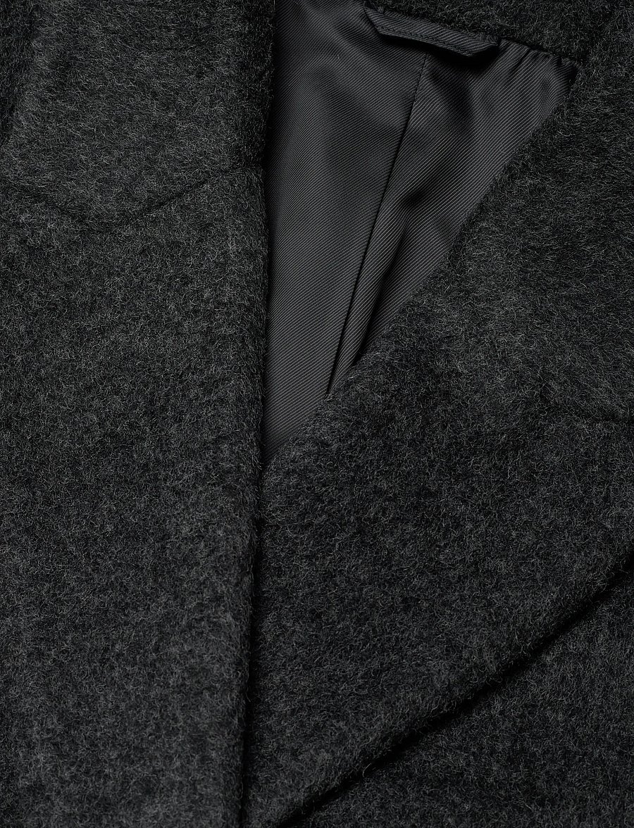 Weekday - Logan Wool Blend Hairy Coat - winterjacken - grey melange dark - 4