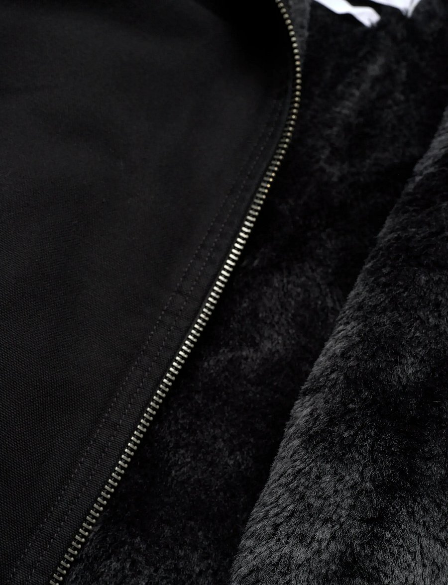 Weekday - Fur-Lined Canvas Jacket - kunstpelz - washed black - 5