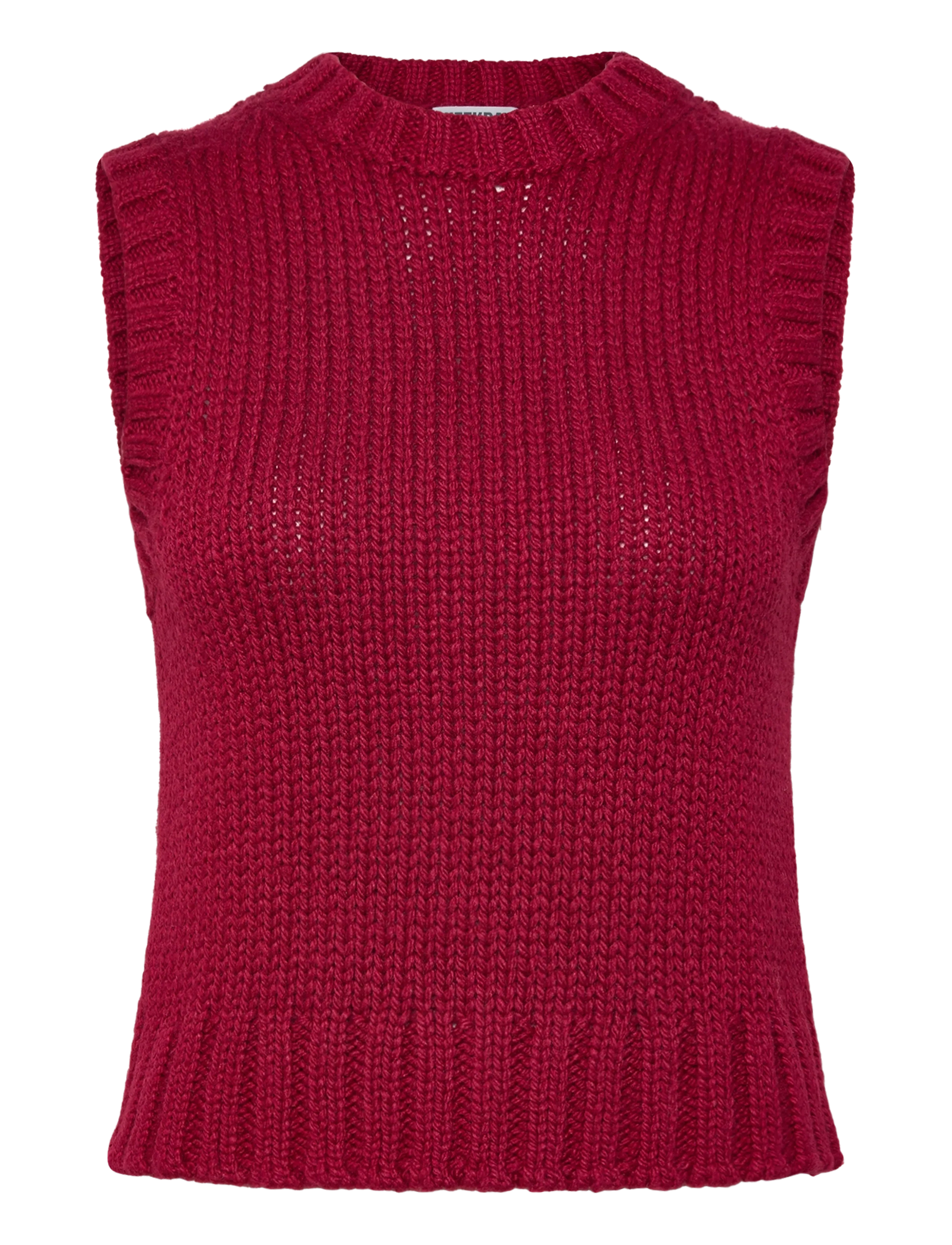 Weekday Knitted Vest, S, Red, Veste > Strikkede Veste, Dame