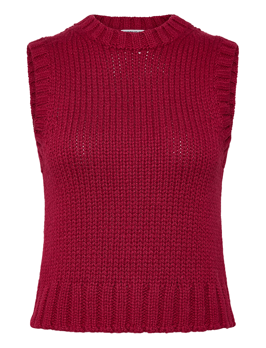 Weekday - Knitted Vest - strikveste - red - 0