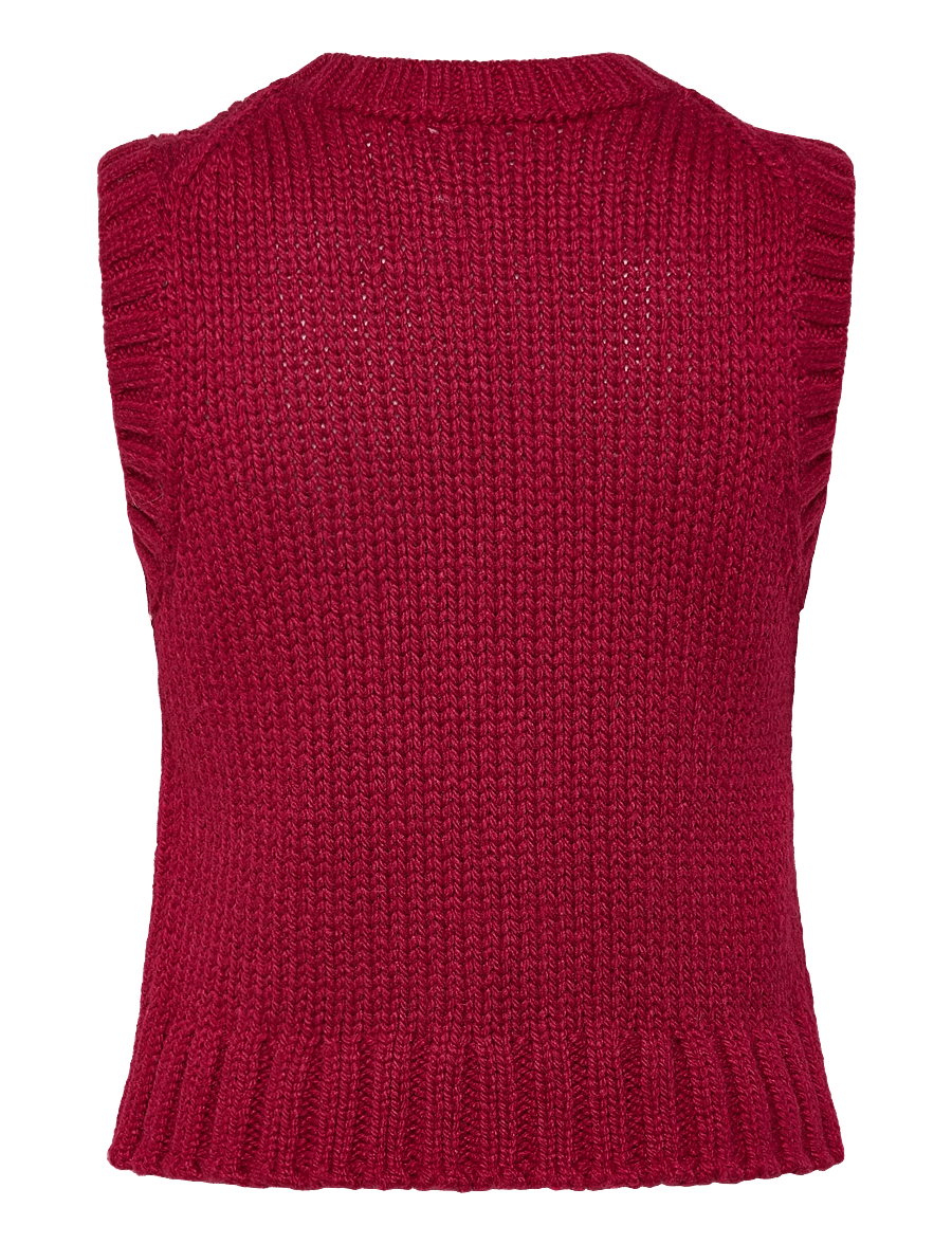 Weekday - Knitted Vest - strikveste - red - 1