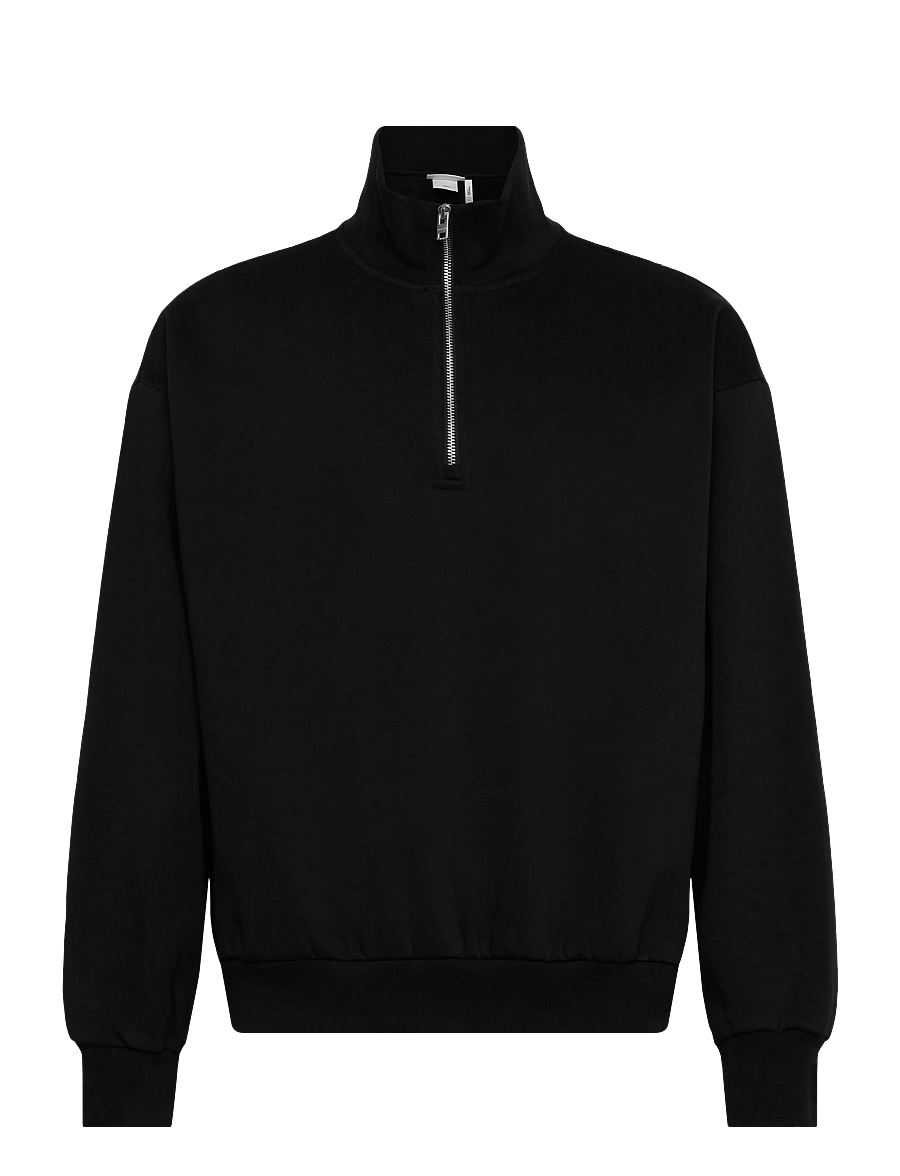 Weekday - Loose Half Zip Sweatshirt - shoppa efter tillfälle - black - 0