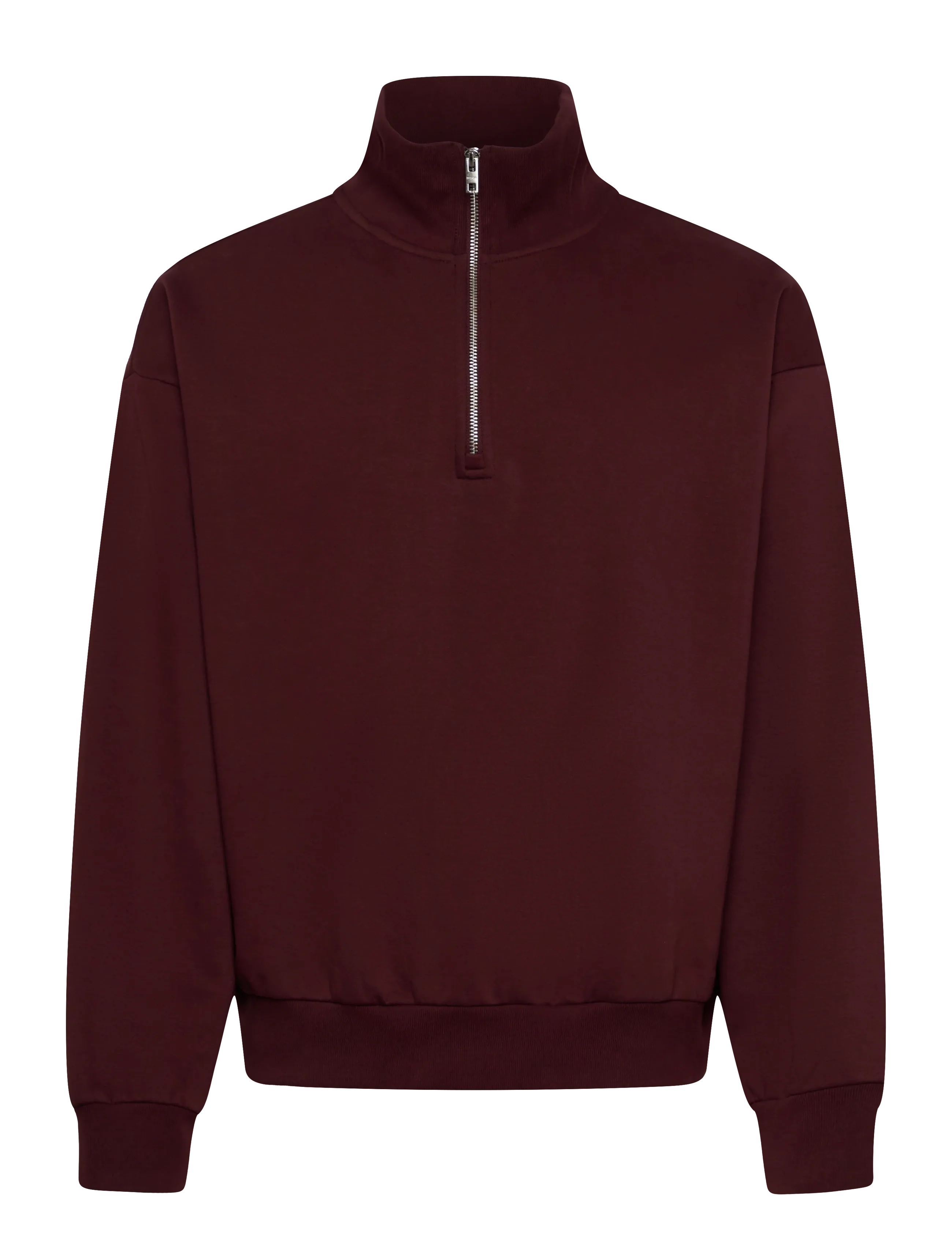 Weekday Loose Half Zip Sweatshirt, XS, Sweatshirts & Hoodies, Burgunderrot - Sweatshirts, Männerswear