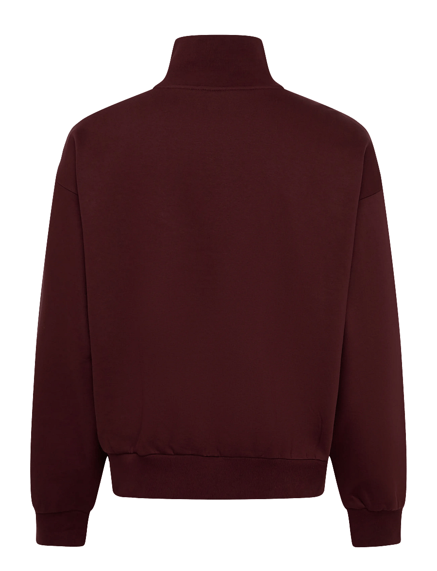 Weekday - Loose Half Zip Sweatshirt - shoppa efter tillfälle - burgundy - 1