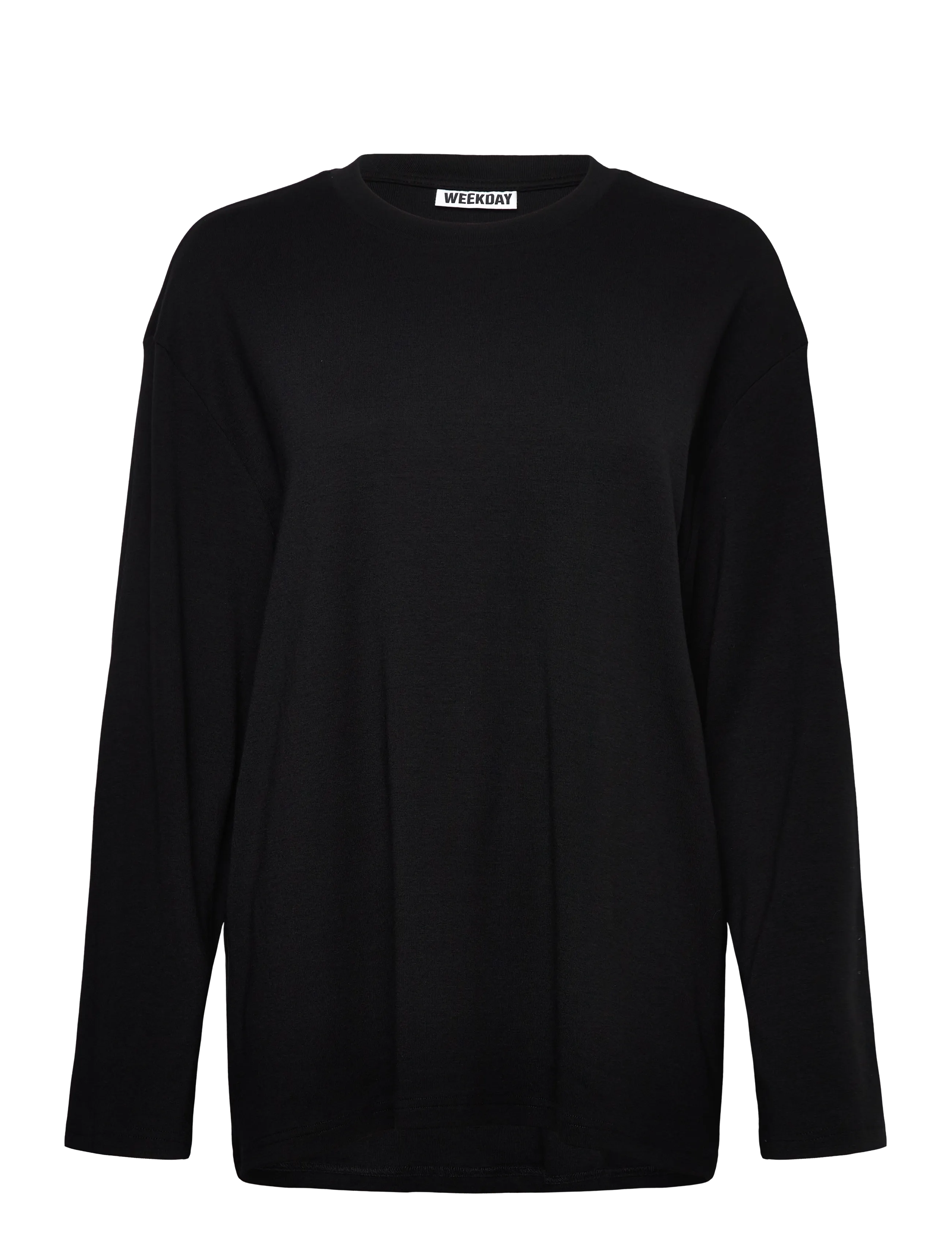 Weekday Relaxed Long Sleeve Top, M, Black, Strik > Trøjer, Dame