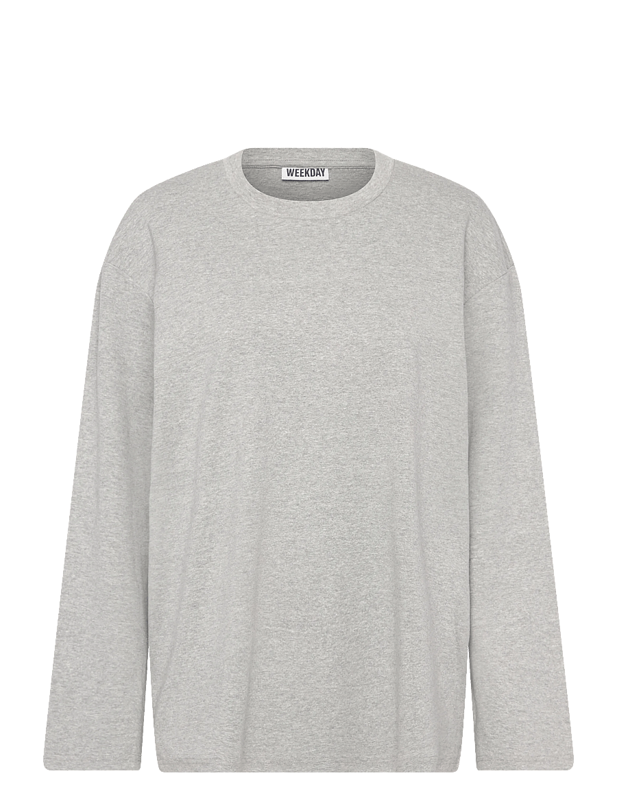 Weekday - Relaxed Long Sleeve Top - striktrøjer - grey melange - 1