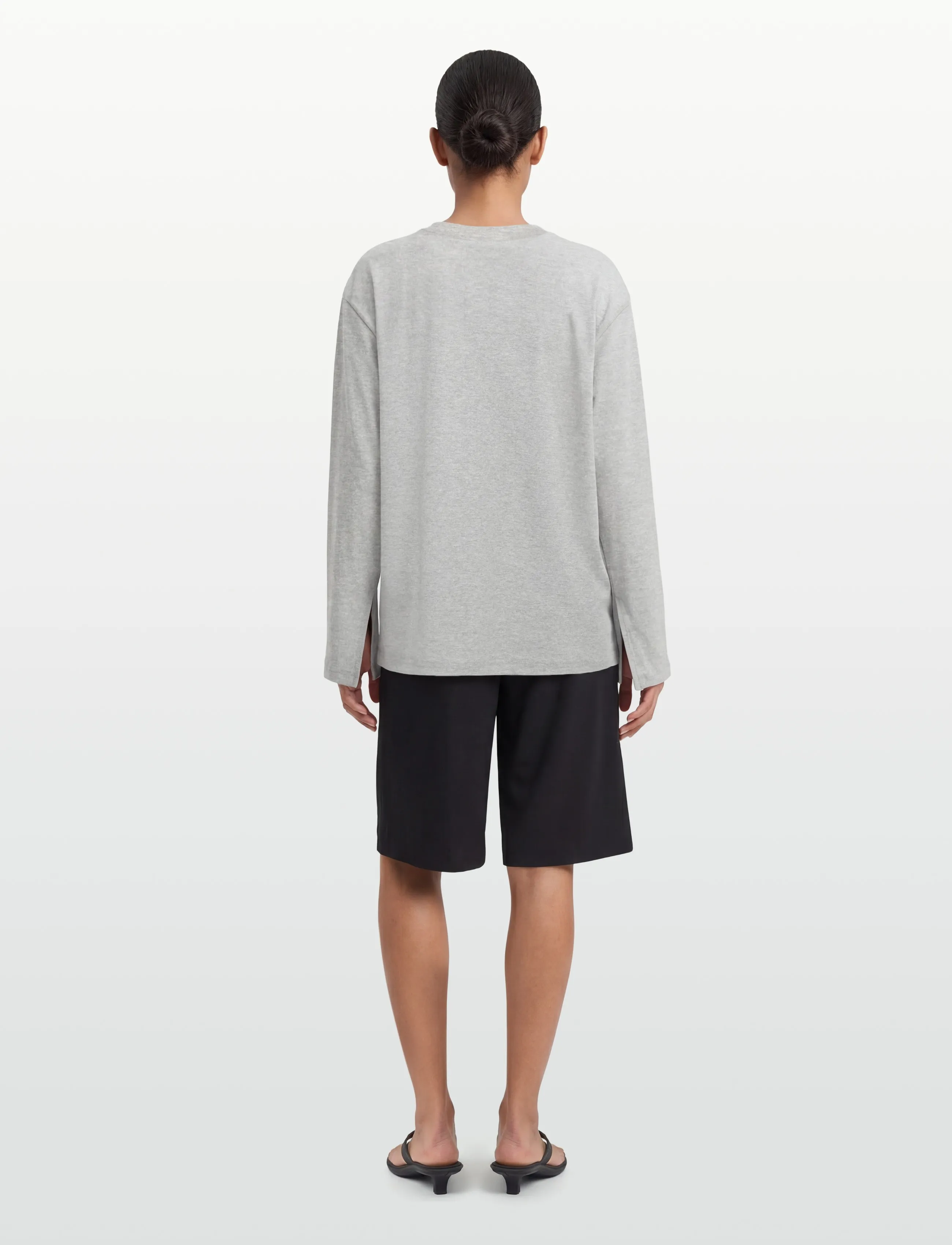 Weekday - Relaxed Long Sleeve Top - sweatshirts - grey melange - 4