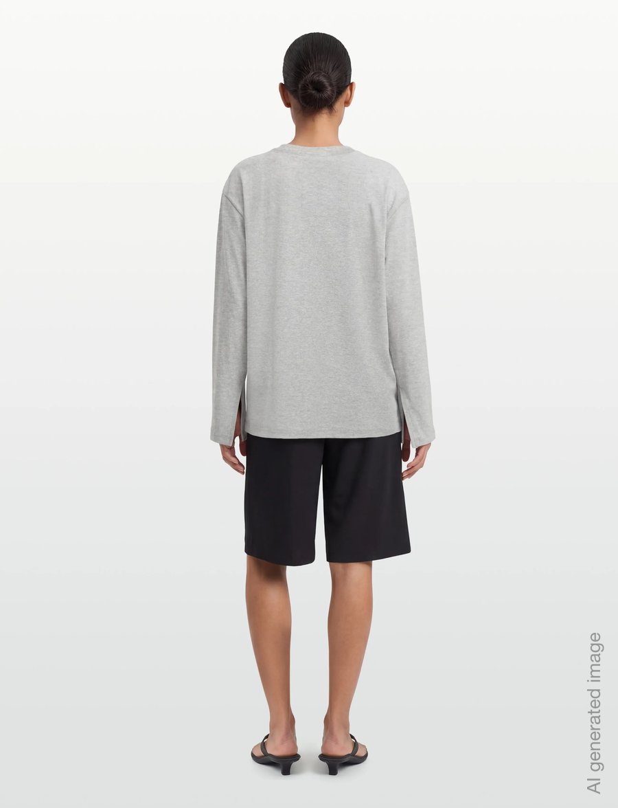 Weekday - Relaxed Long Sleeve Top - striktrøjer - grey melange - 4