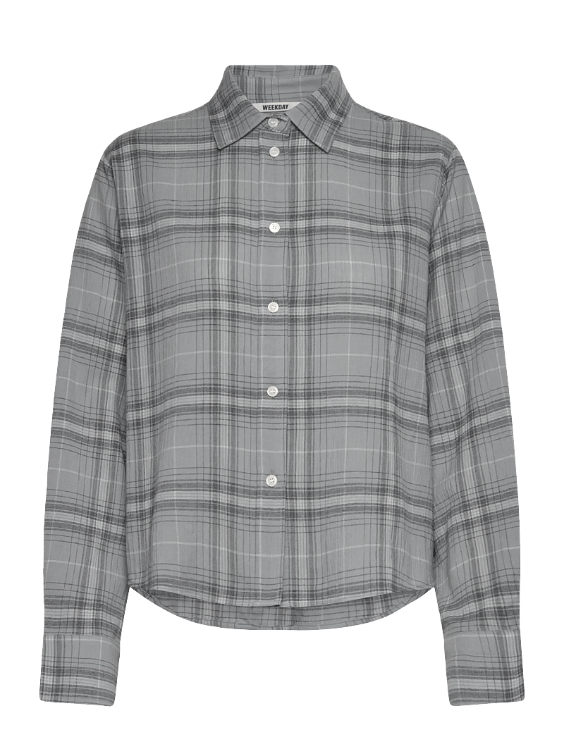 Weekday - Oversized Shirt - langärmlige hemden - blue dusty light - 0