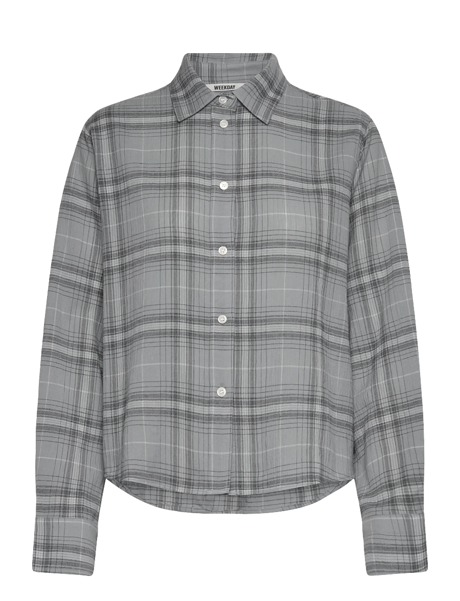 Weekday - Oversized Shirt - långärmade skjortor - blue dusty light - 0