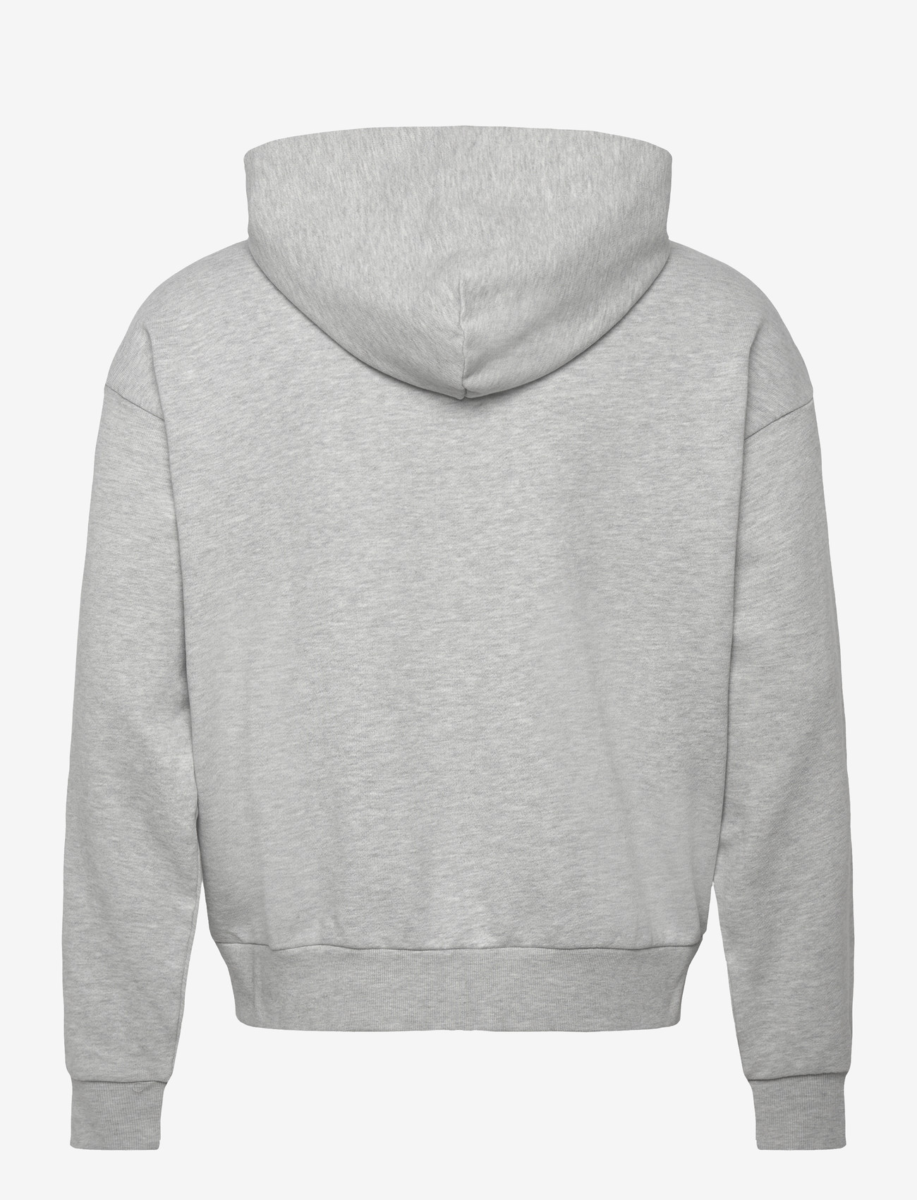 Weekday - Square Graphic Zip Hoodie - hættetrøjer - grey melange - 1