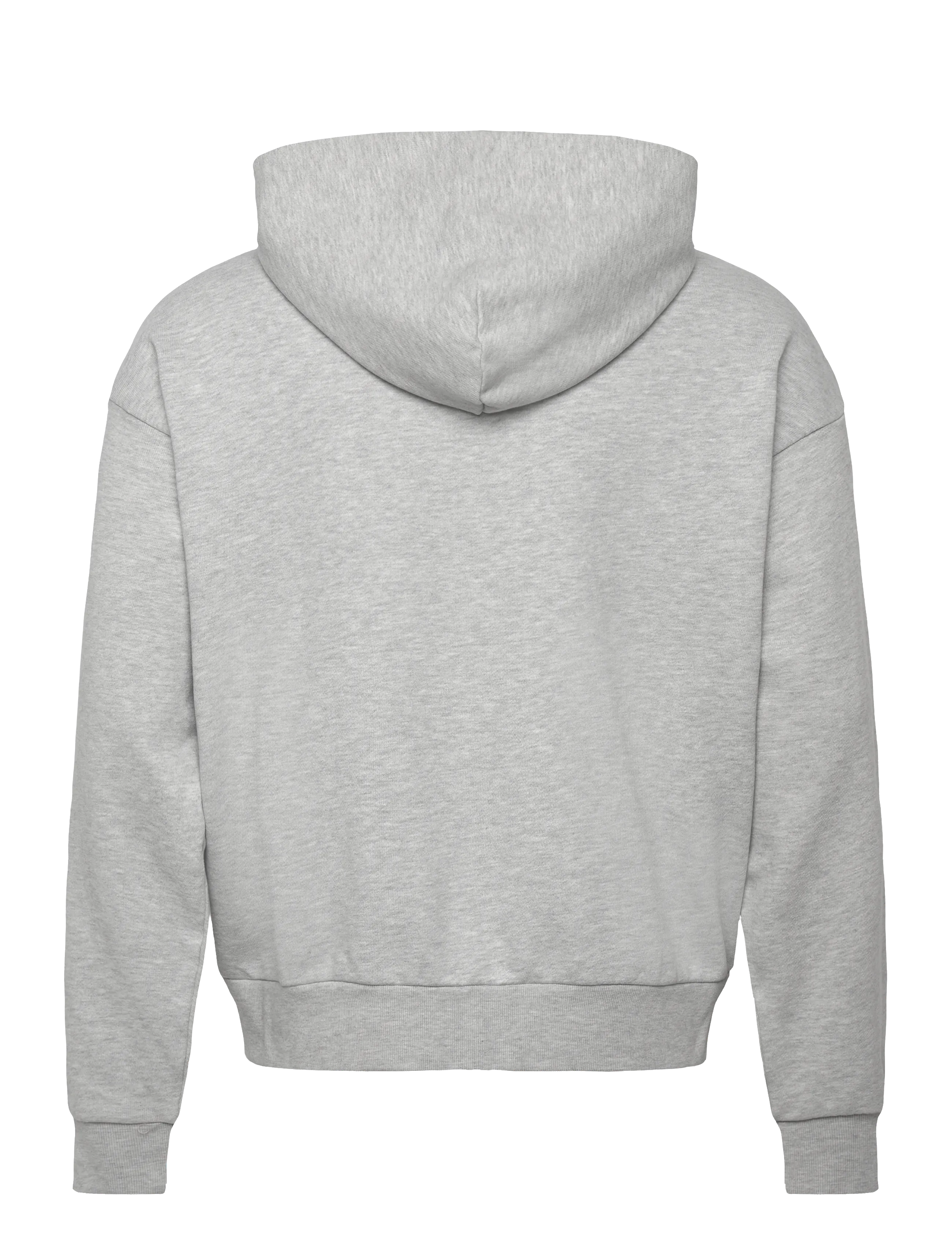 Weekday - Square Graphic Zip Hoodie - hættetrøjer - grey melange - 1