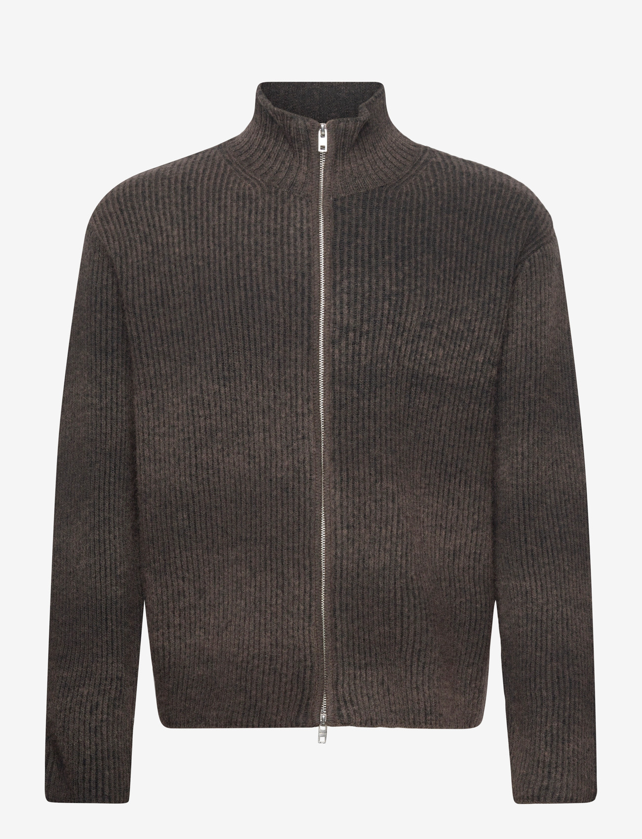 Weekday - Woolblend Zip Cardigan - full zip tröjor - dark brown - 0