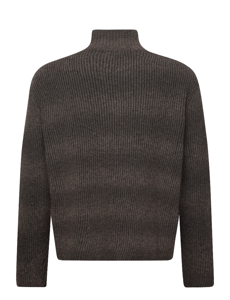 Weekday - Woolblend Zip Cardigan - lukuga džemprid - dark brown - 1