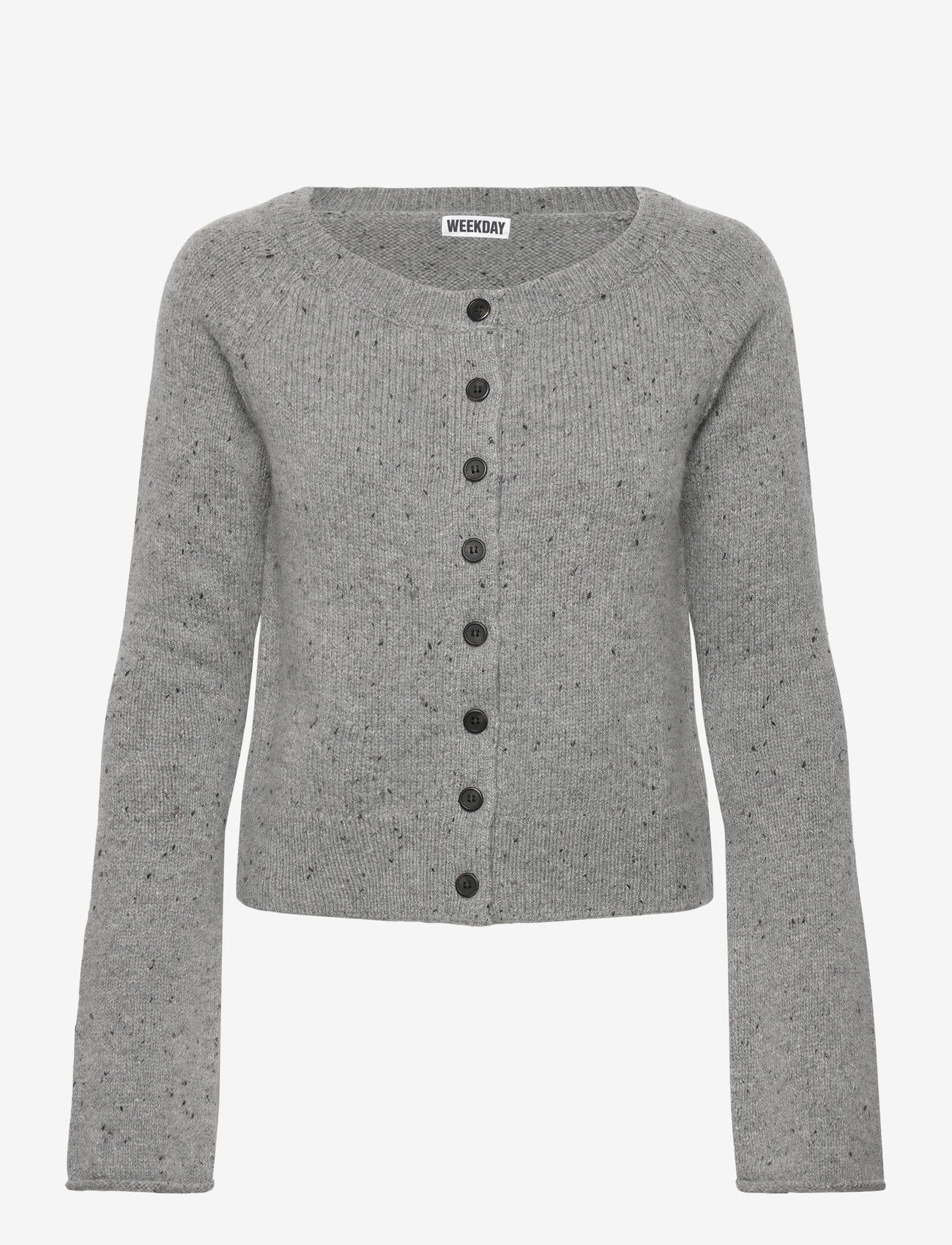Weekday - Buttoned Woolblend Cardigan - koftor - grey melange medium - 0