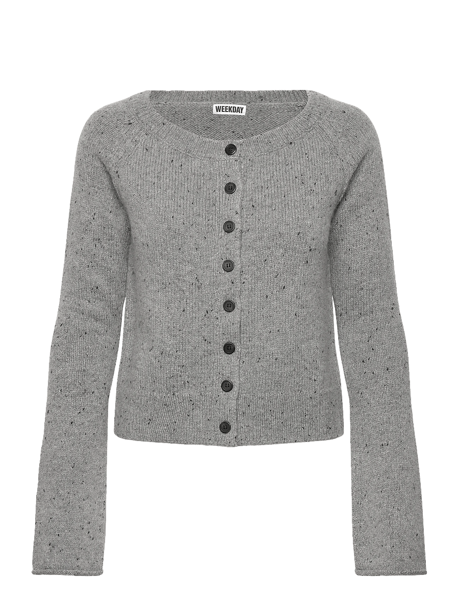 Weekday - Buttoned Woolblend Cardigan - koftor - grey melange medium - 0