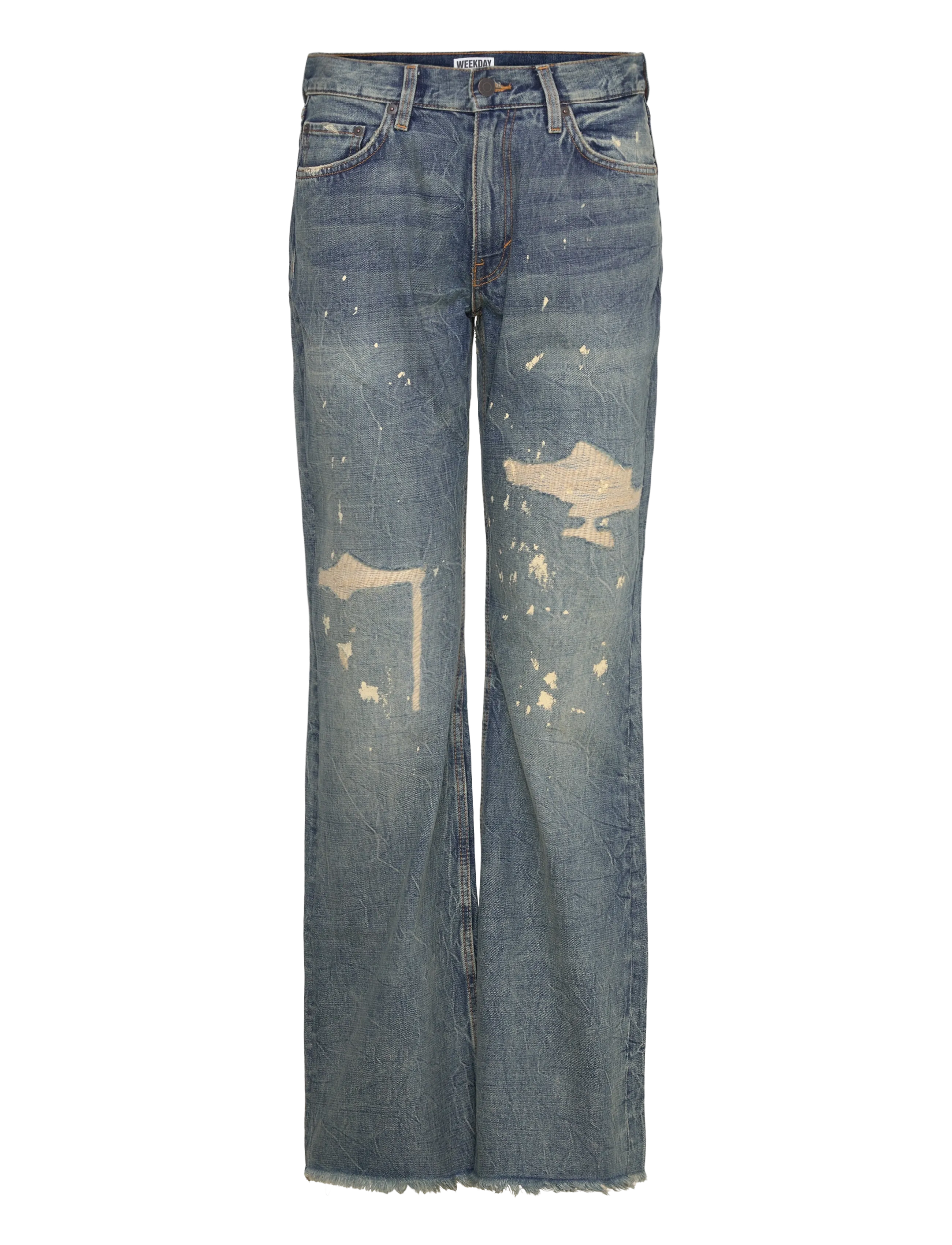 Weekday Helix Low Rise Regular Flared Leg Jeans - Tøj - ARIZONA WORN / blue