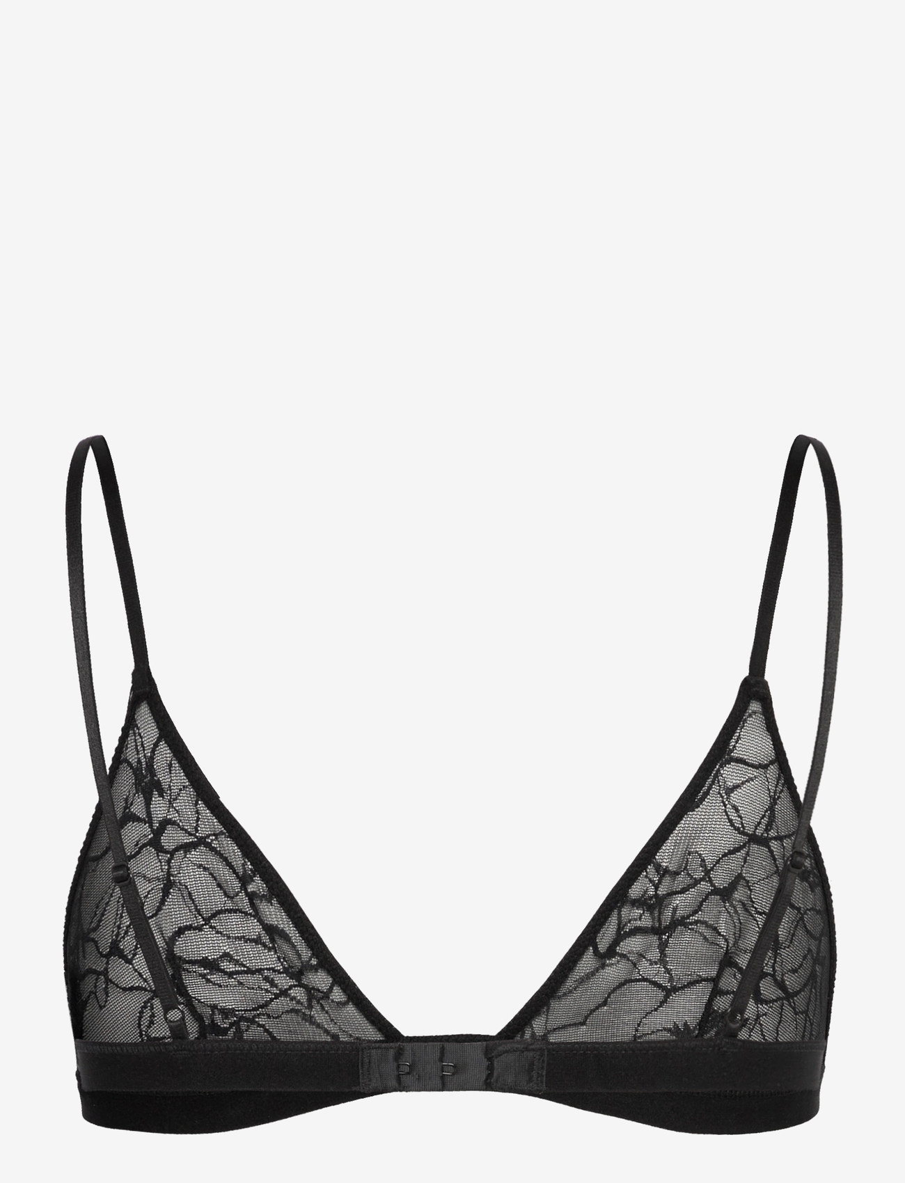 Weekday - Swirly Lace Triangle Bra - bralette - black - 1