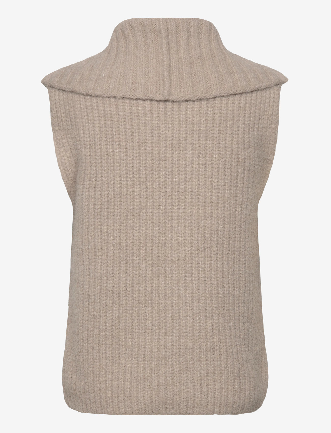 Weekday - Knitted Zip Vest - strikveste - beige - 1