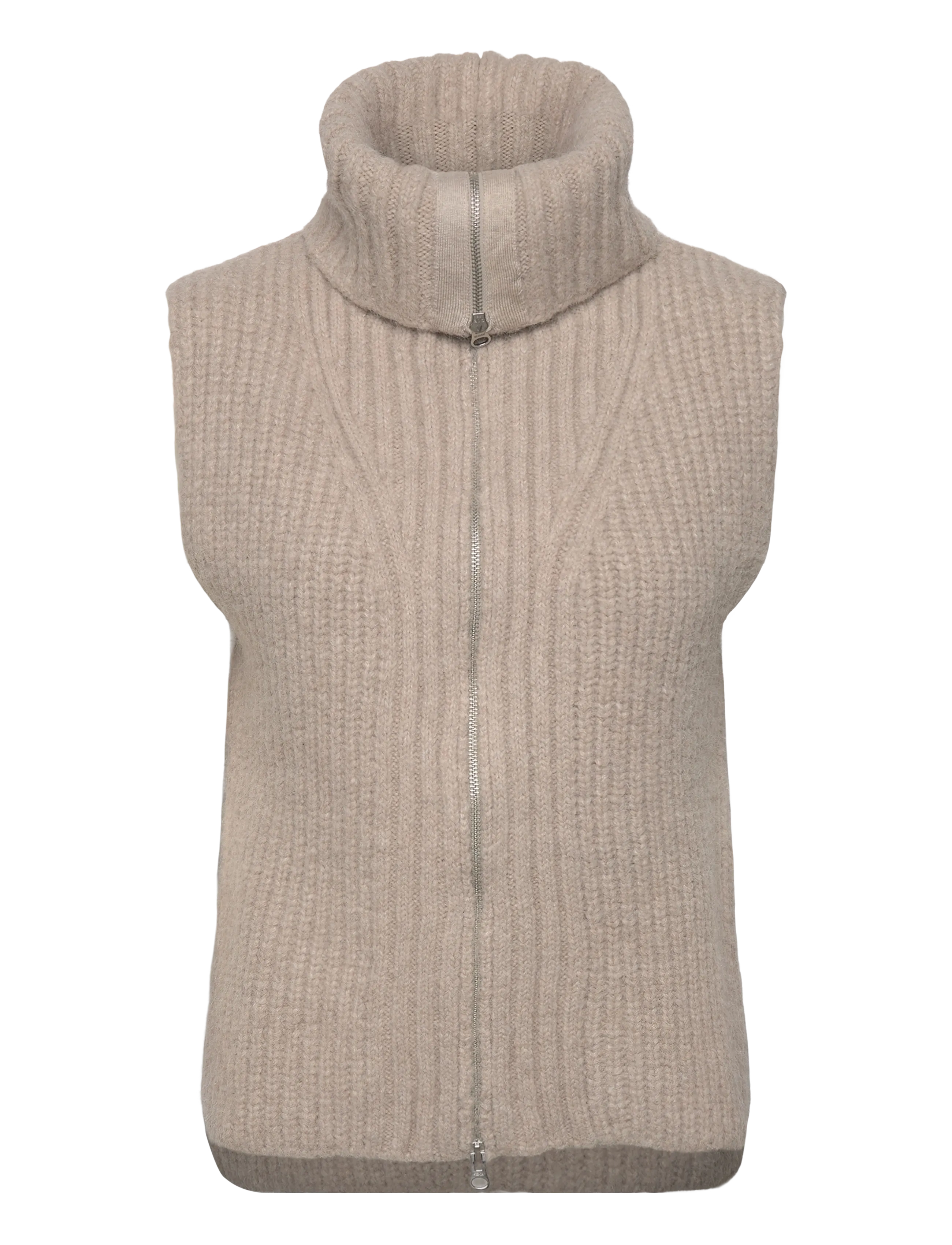 Weekday - Knitted Zip Vest - beige - 2