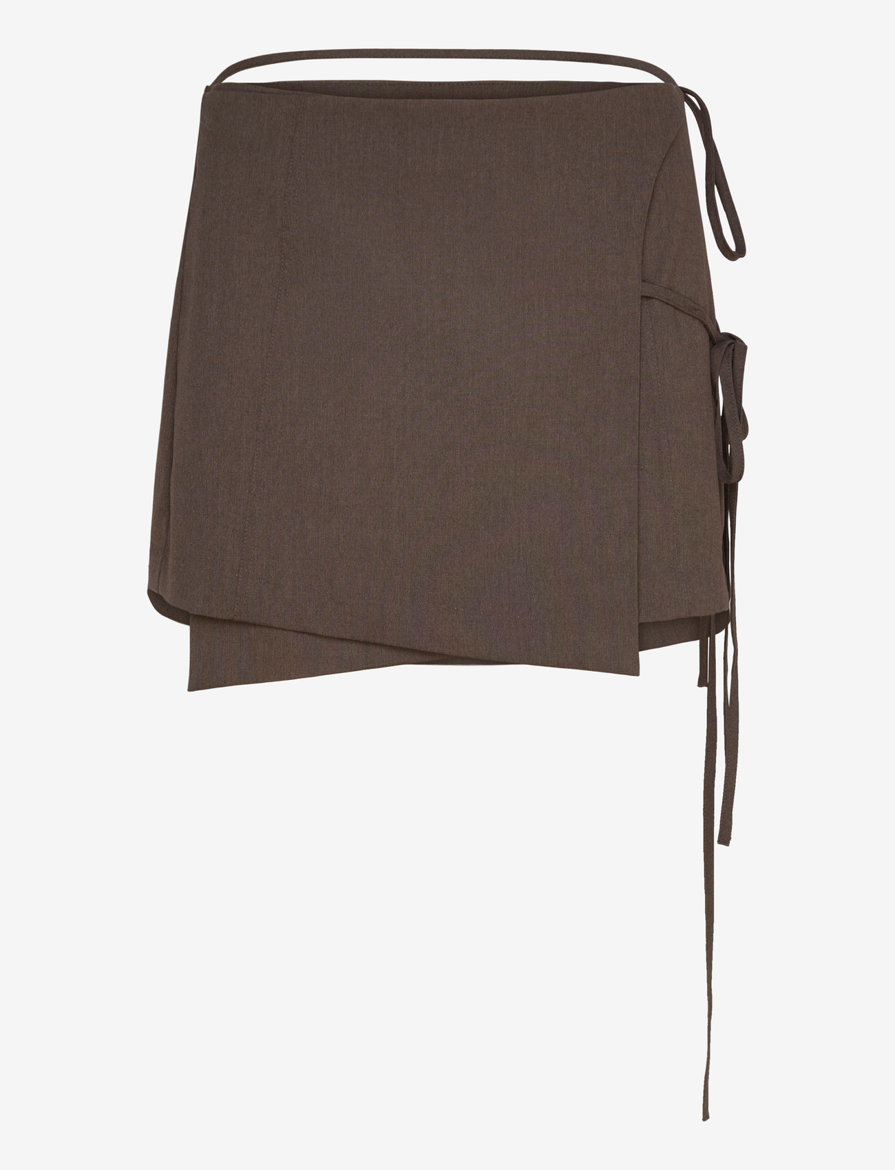 Weekday - Strappy Mini Wrap Skirt - wickelröcke - brown melange - 0