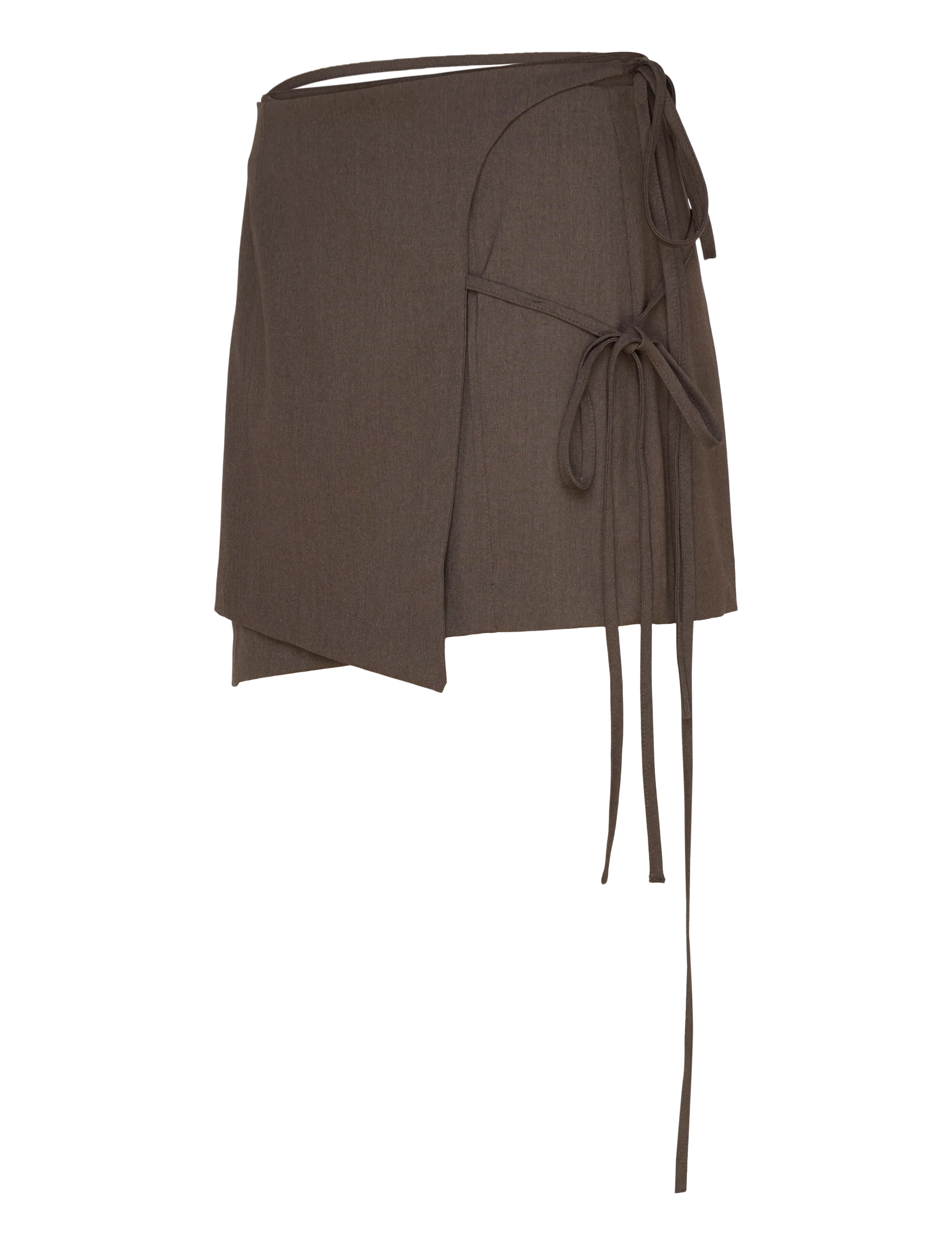 Weekday - Strappy Mini Wrap Skirt - hõlmikseelikud - brown melange - 1