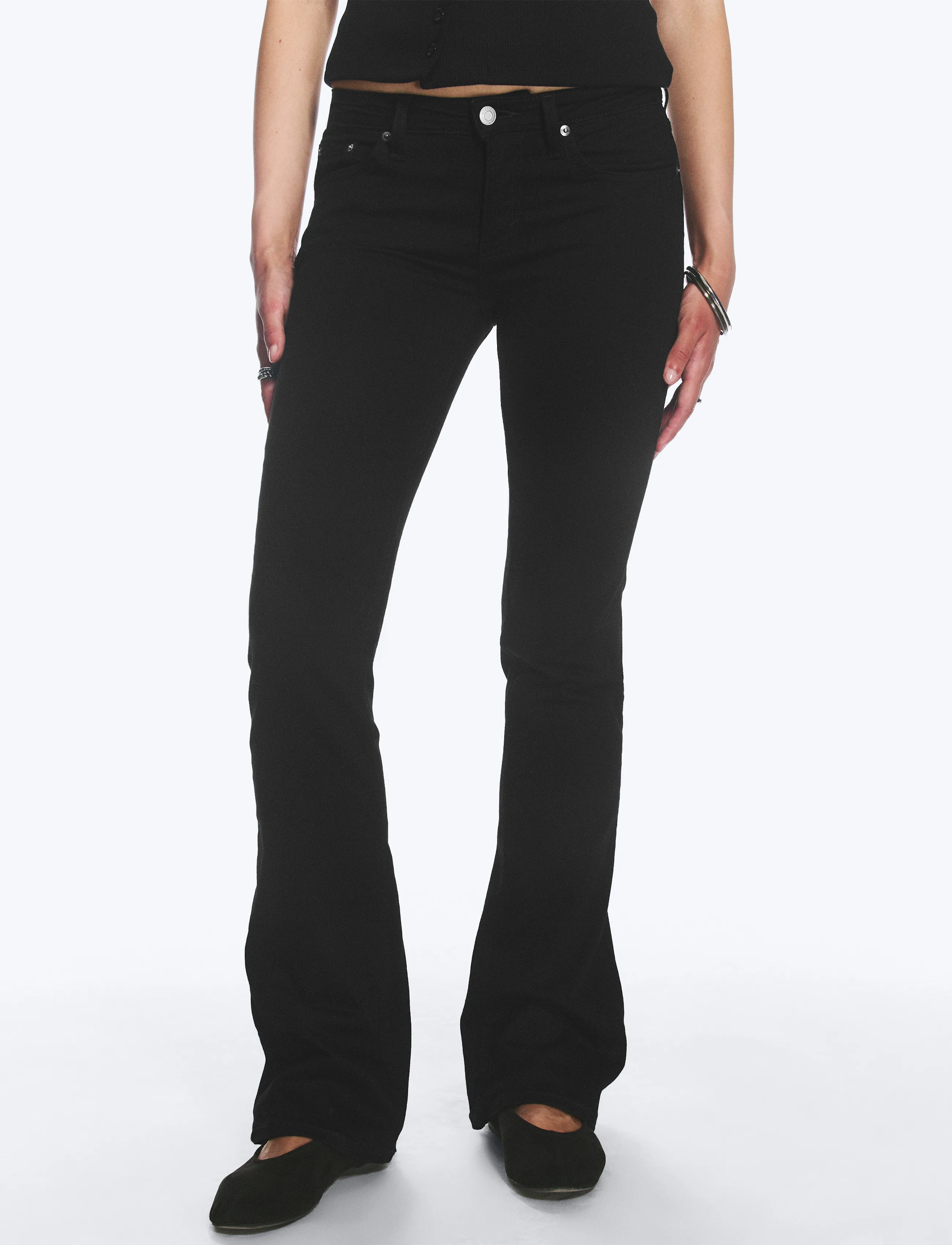 Weekday - Luna Low Rise Skinny Bootcut Jeans - bootcut jeans - black rinse - 3