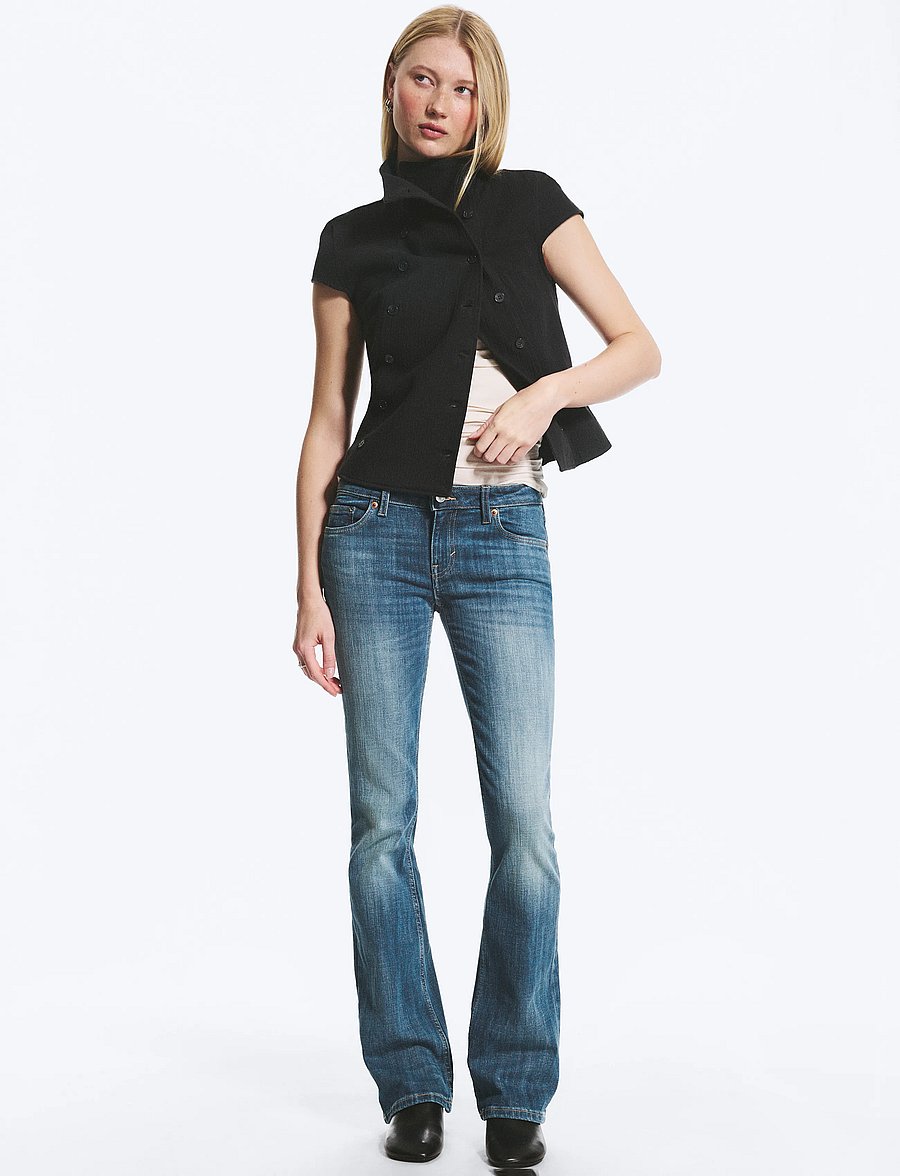 Weekday - Luna Low Rise Skinny Bootcut Jeans - bootcut jeans - oyster blue - 0