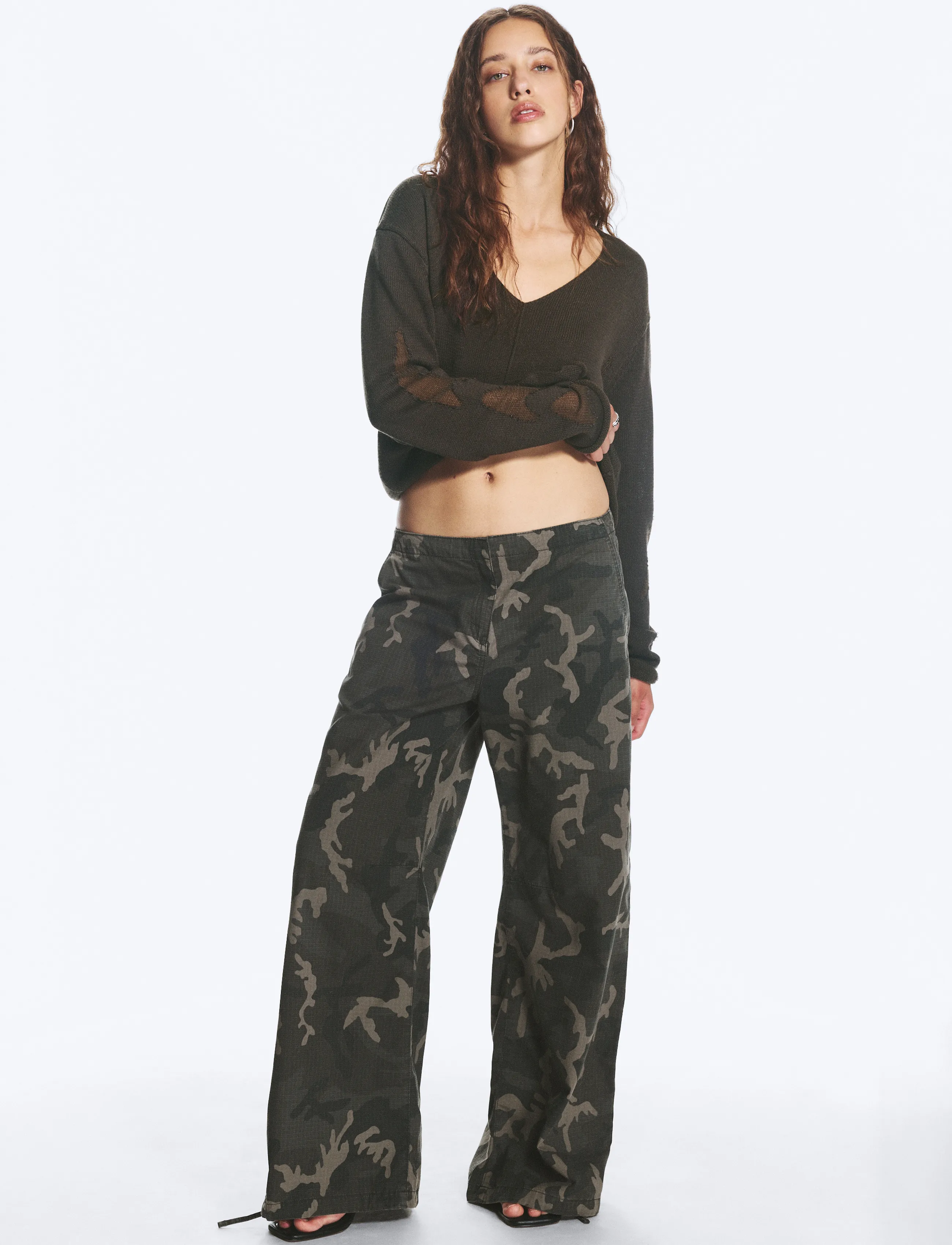 Weekday - Low Rise Baggy Ripstop Trousers - cargo-hosen - camo - 2