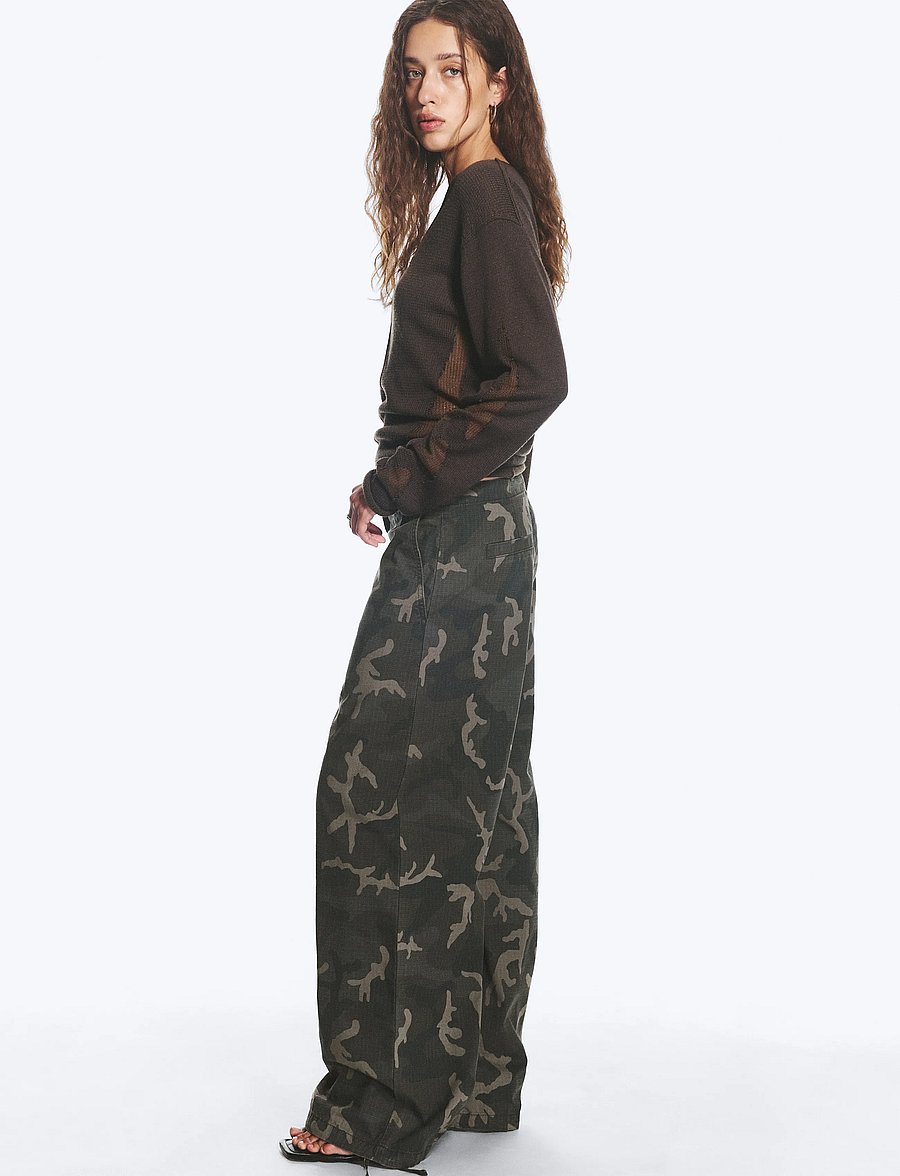 Weekday - Low Rise Baggy Ripstop Trousers - cargo-püksid - camo - 5