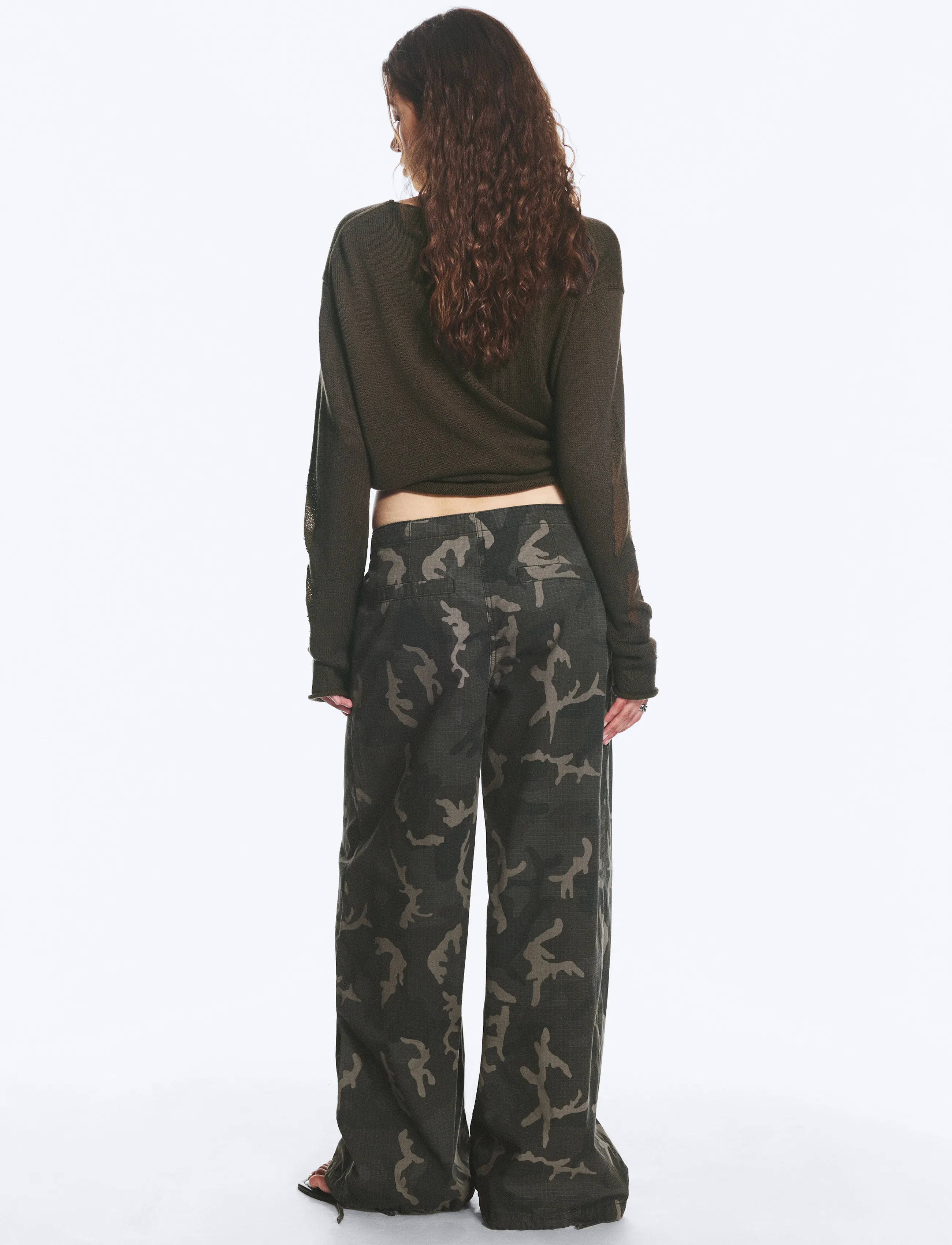Weekday - Low Rise Baggy Ripstop Trousers - cargo-hosen - camo - 5