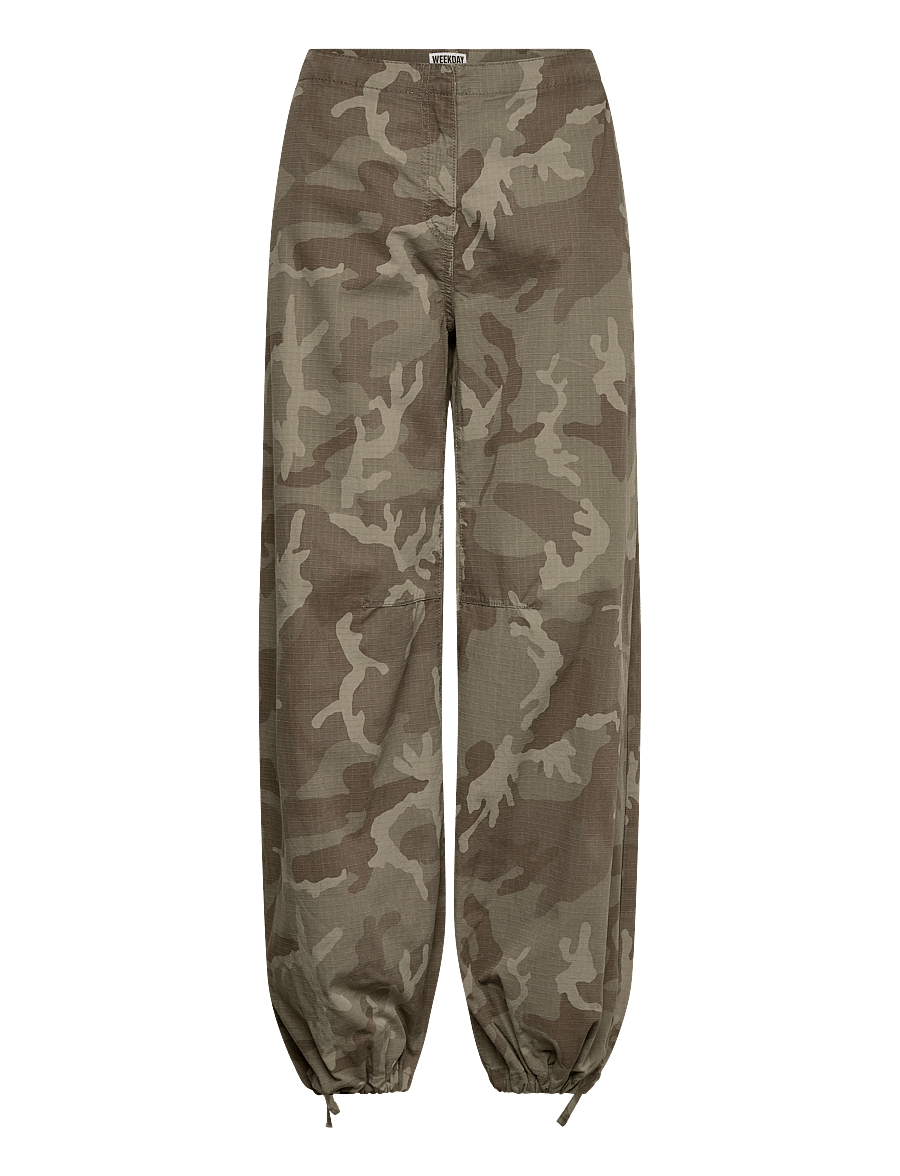 Weekday - Low Rise Baggy Ripstop Trousers - cargo-hosen - washed camo print - 0