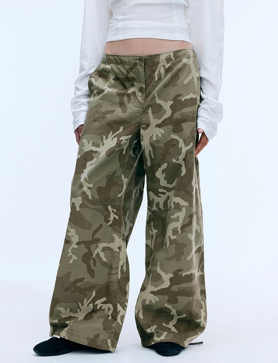 Weekday - Low Rise Baggy Ripstop Trousers - cargobukser - washed camo print - 3