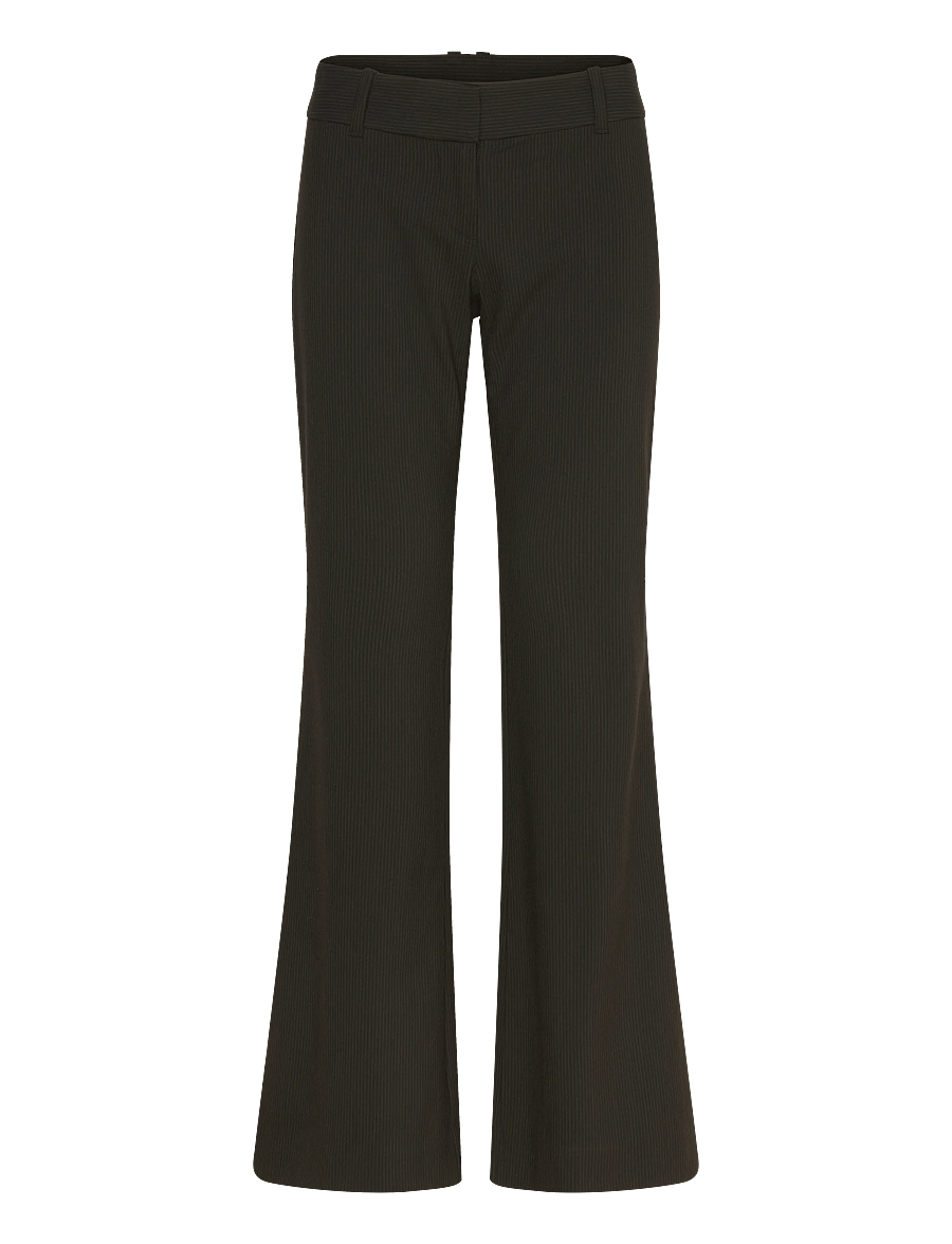 Weekday - Low-Rise Flared Suiting Trousers - flare bukser - black stripe - 0
