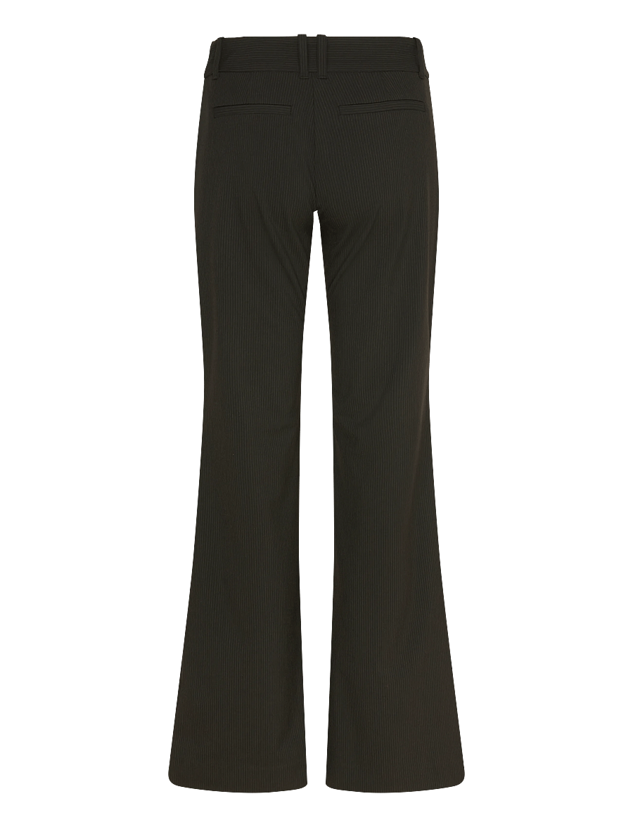 Weekday - Low-Rise Flared Suiting Trousers - flare bukser - black stripe - 1