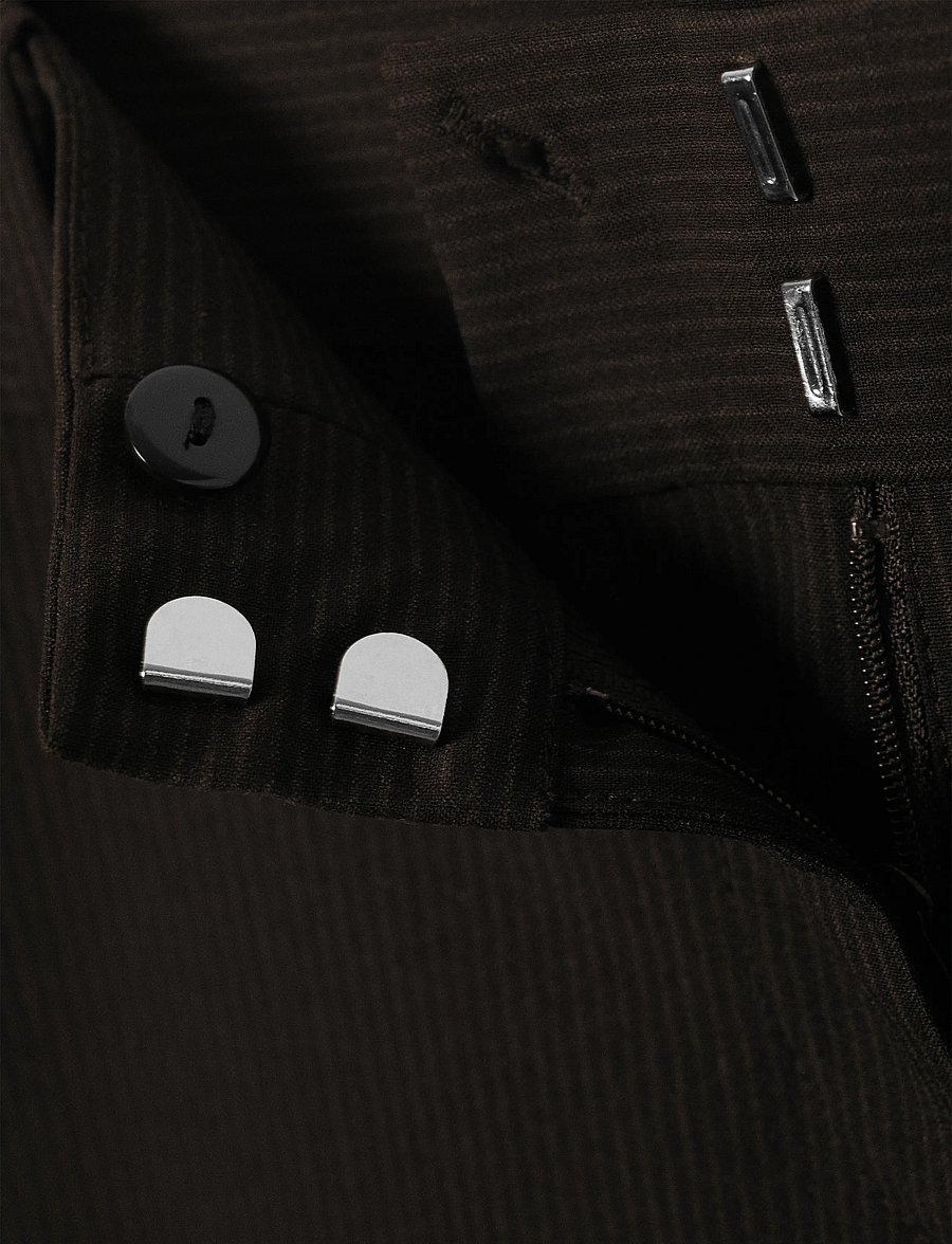 Weekday - Low-Rise Flared Suiting Trousers - flare bukser - black stripe - 2