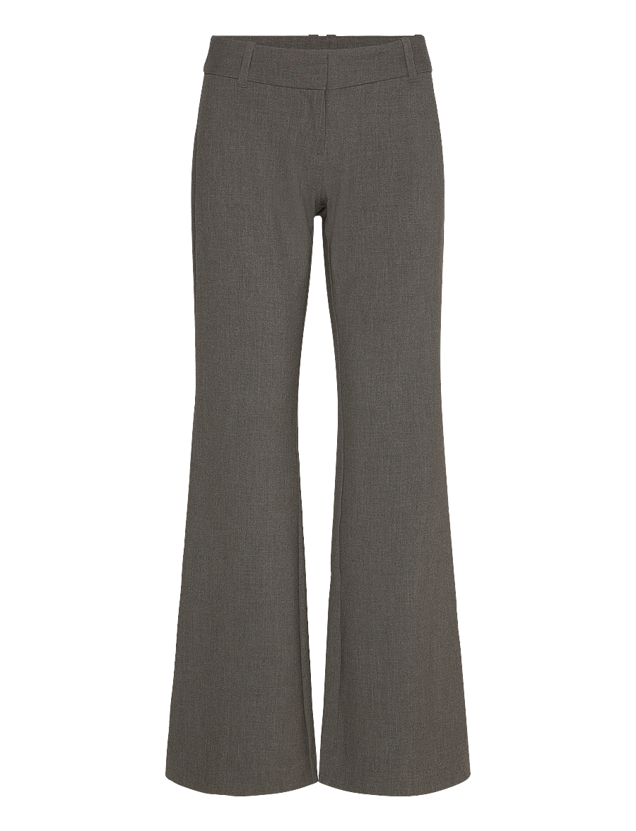 Weekday - Low-Rise Flared Suiting Trousers - schlaghosen - grey melange dark - 0