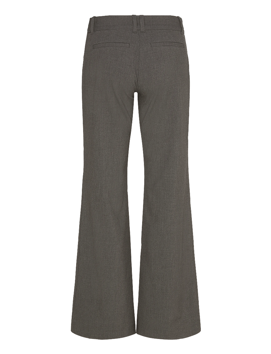 Weekday - Low-Rise Flared Suiting Trousers - schlaghosen - grey melange dark - 1