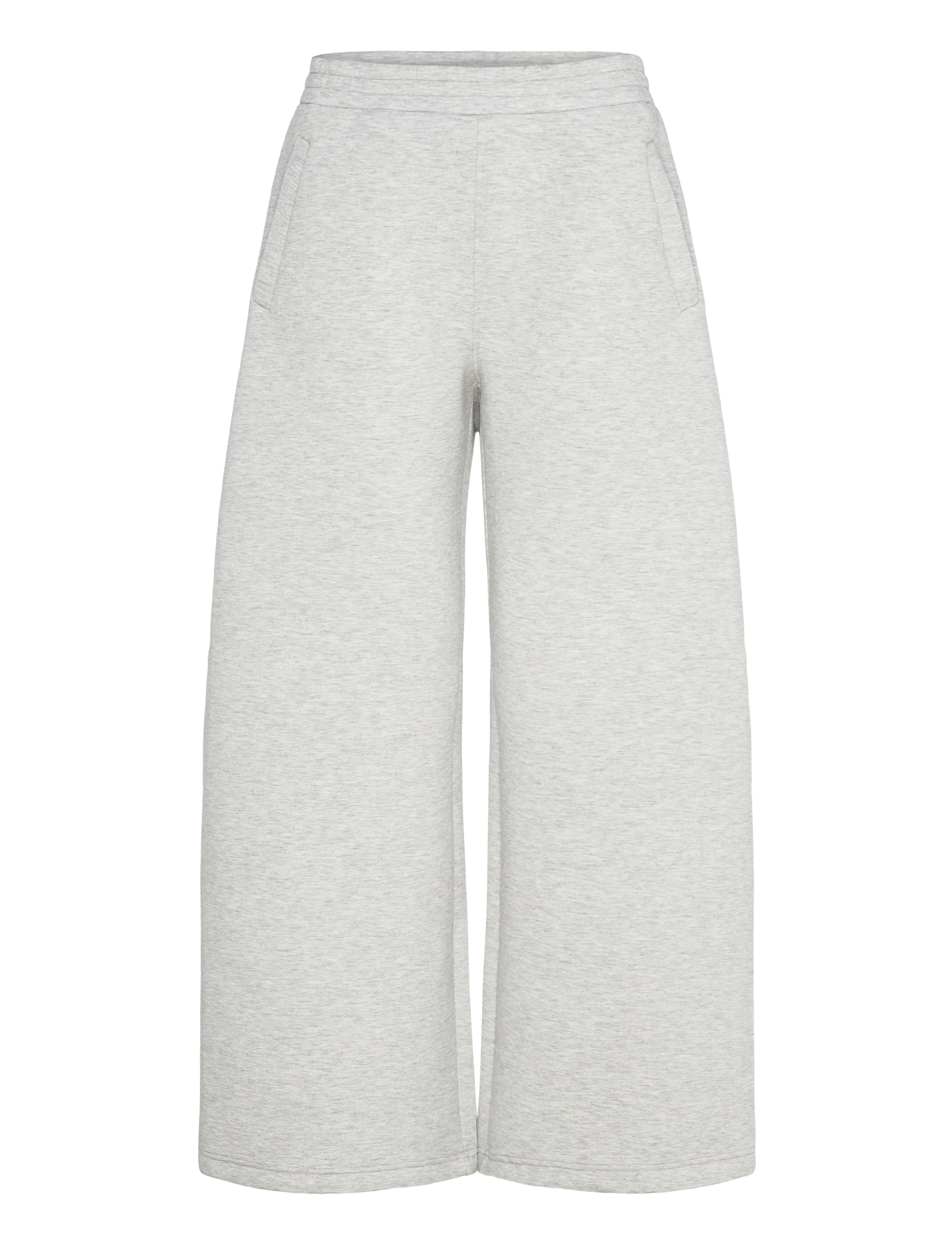 Weekday Relaxed Wide Leg Scuba Sweatpants - Tøj - GREY MELANGE DUSTY L / grey