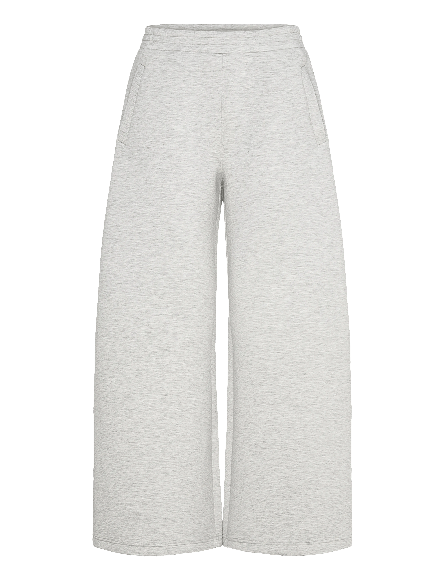 Weekday - Relaxed Wide Leg Scuba Sweatpants - vida byxor - grey melange dusty l - 1
