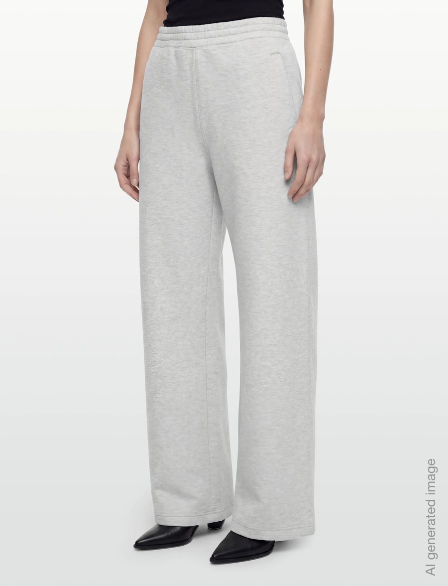 Weekday - Relaxed Wide Leg Scuba Sweatpants - vida byxor - grey melange dusty l - 3