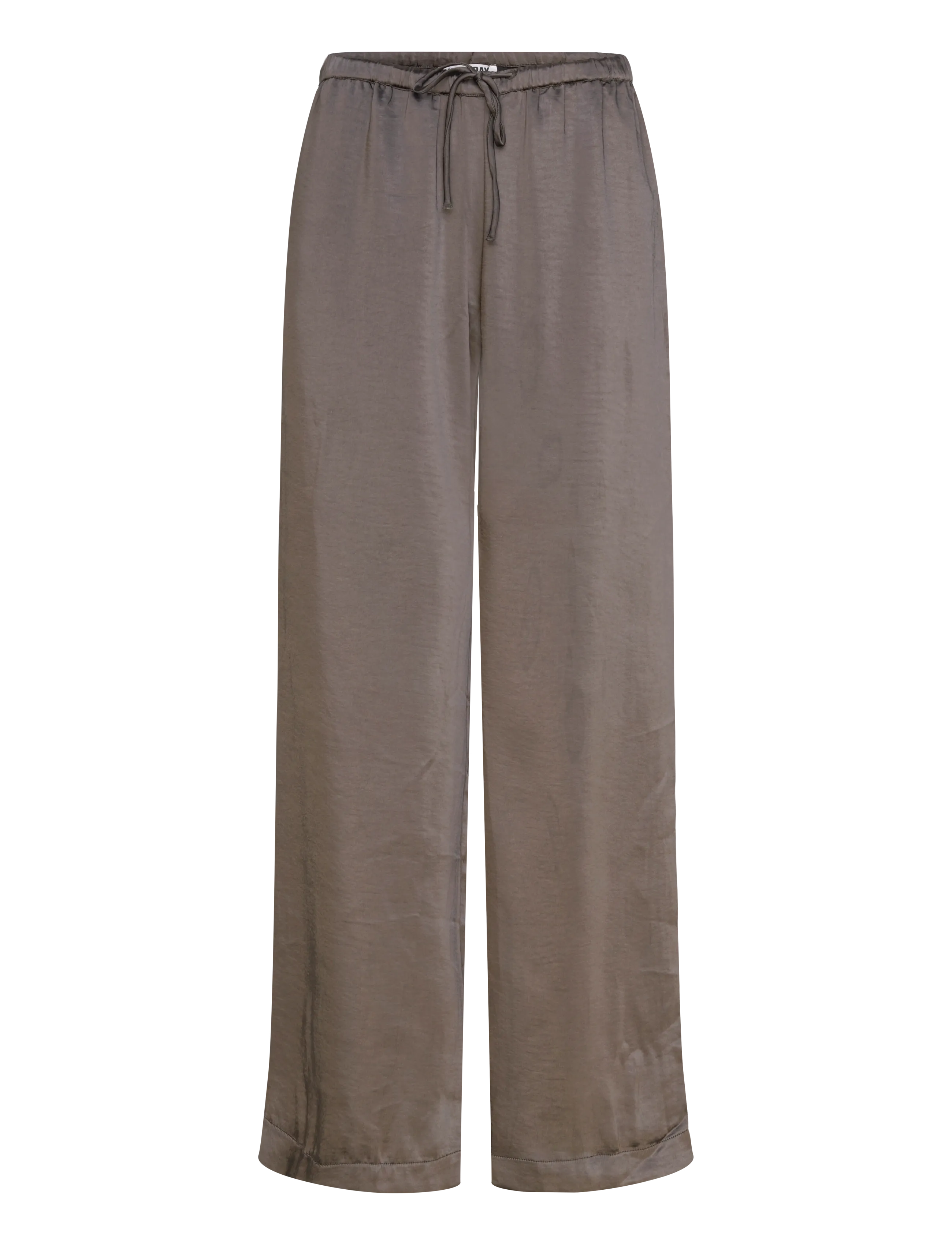 Washed Satin Pyjama Trousers - DARK GREY
