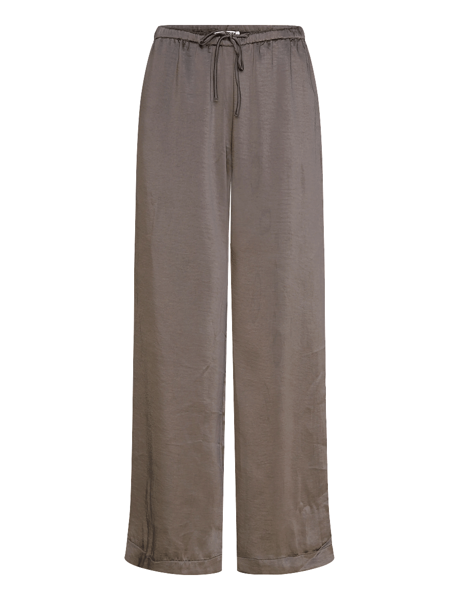 Weekday - Washed Satin Pyjama Trousers - pyjamasbyxor - dark grey - 0