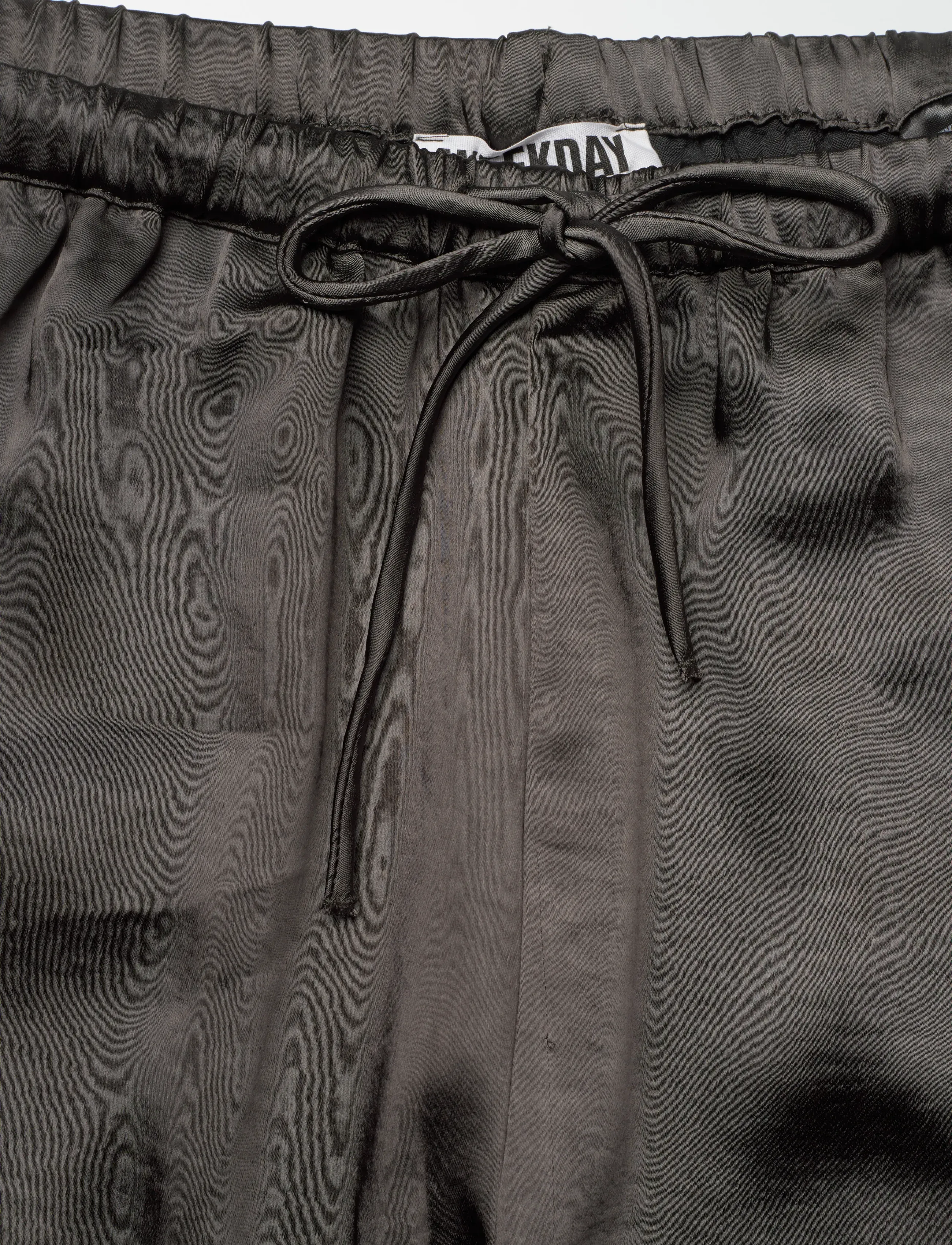 Weekday - Washed Satin Pyjama Trousers - pyjamasbyxor - dark grey - 3