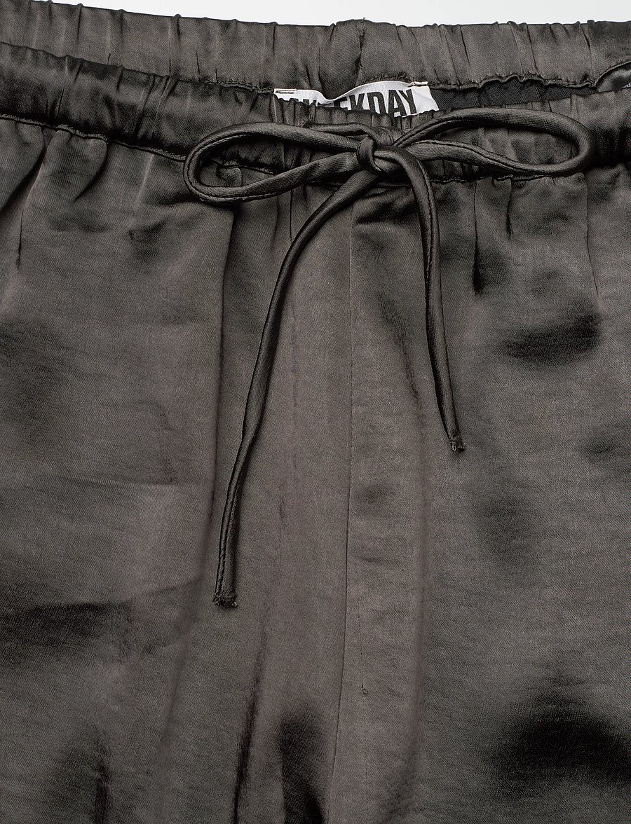 Weekday - Washed Satin Pyjama Trousers - pyjamasbyxor - dark grey - 3